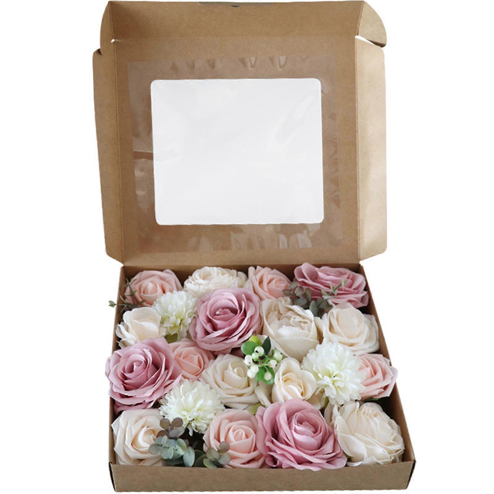 Set combinato di fiori di rosa da sposa artificiali per bouquet fai da te centrotavola