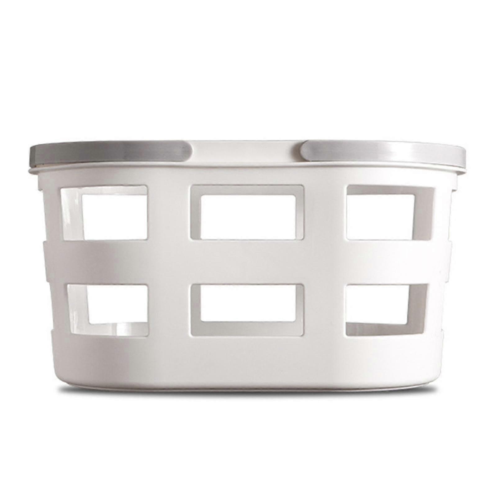 ポータブルプラスチック中空水排水フルーツ&野菜バスケット - ホワイト