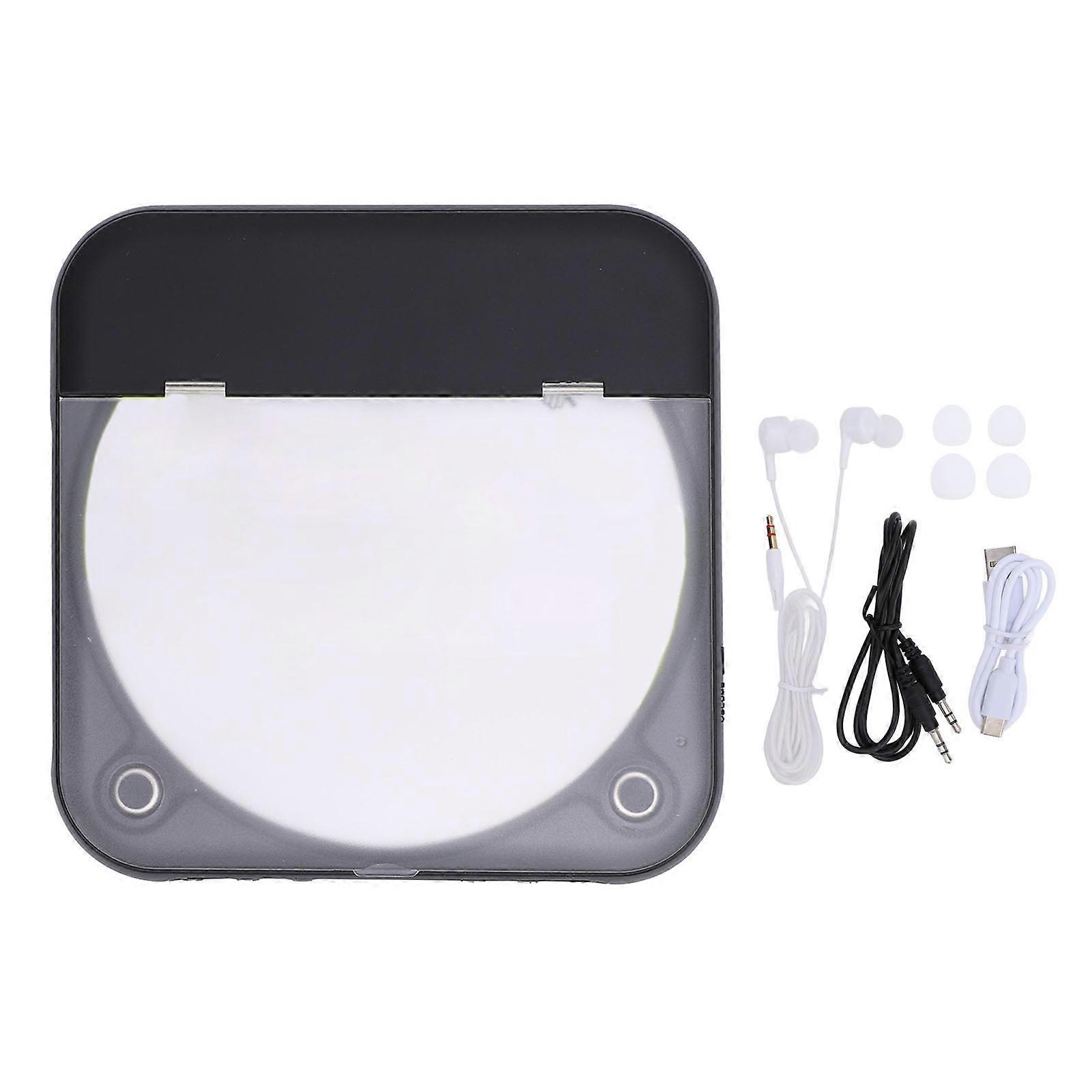 CD Player with Wired Headphones Portable Bluetooth 5.3 USB Rechargeable 2000mah CD Music Player for CD R CD RW MP3 WMA Black