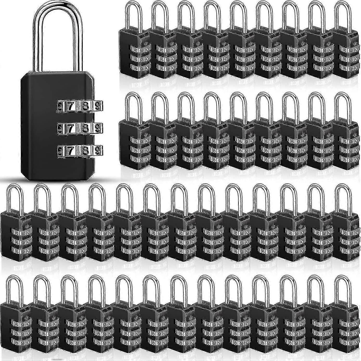 50 Pieces Small Combination Lock 3 Digit Combination Lock Small Padlock -CPVP