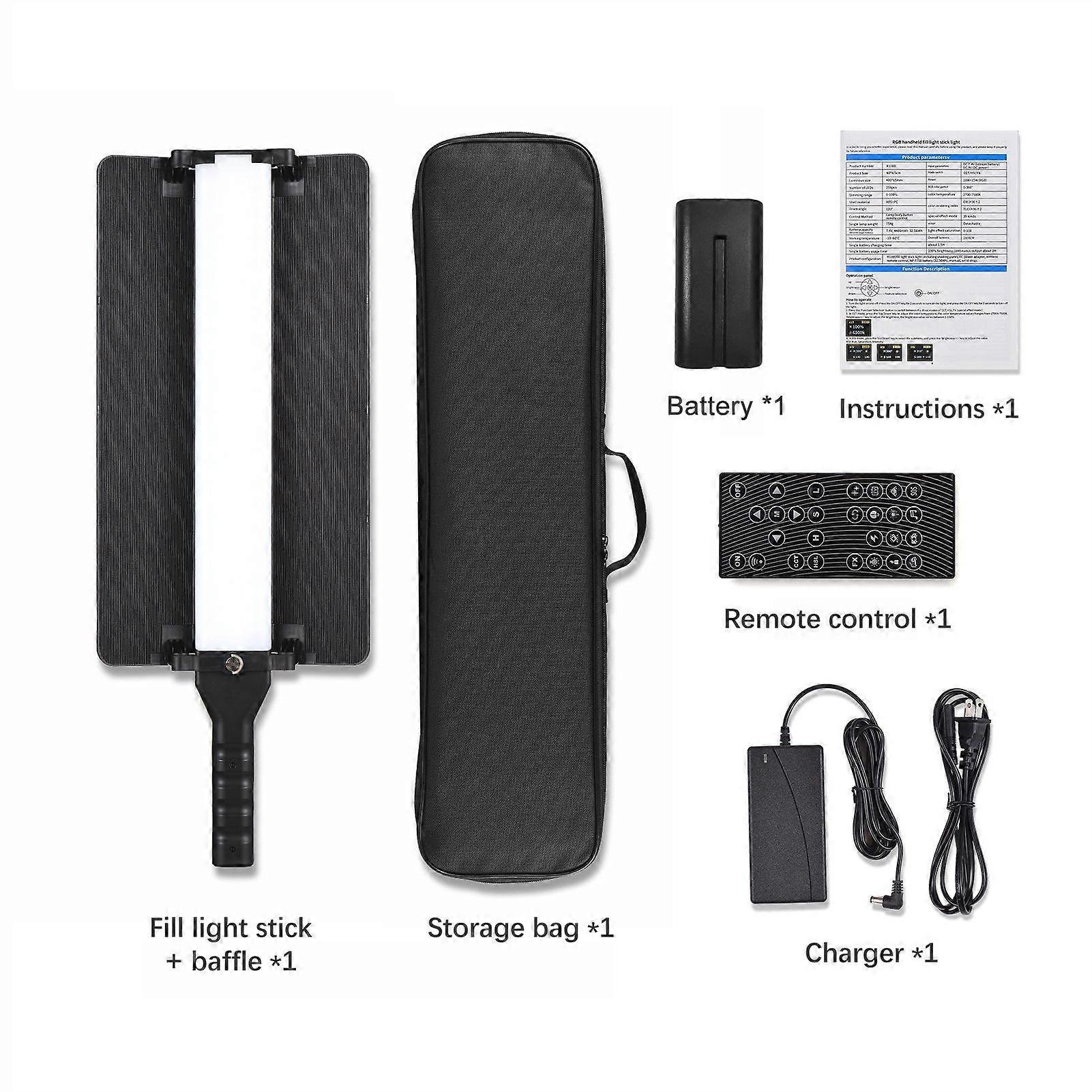 Portable Handheld LED Video Light: Full Spectrum, Dual Color Temp, 39 RGB Scene Modes