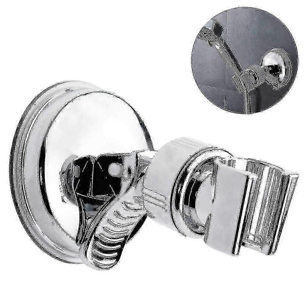 Powerful Suction Cup Shower Bracket Base Bathroom Shower Head Fixed Wall Bracket (silver)