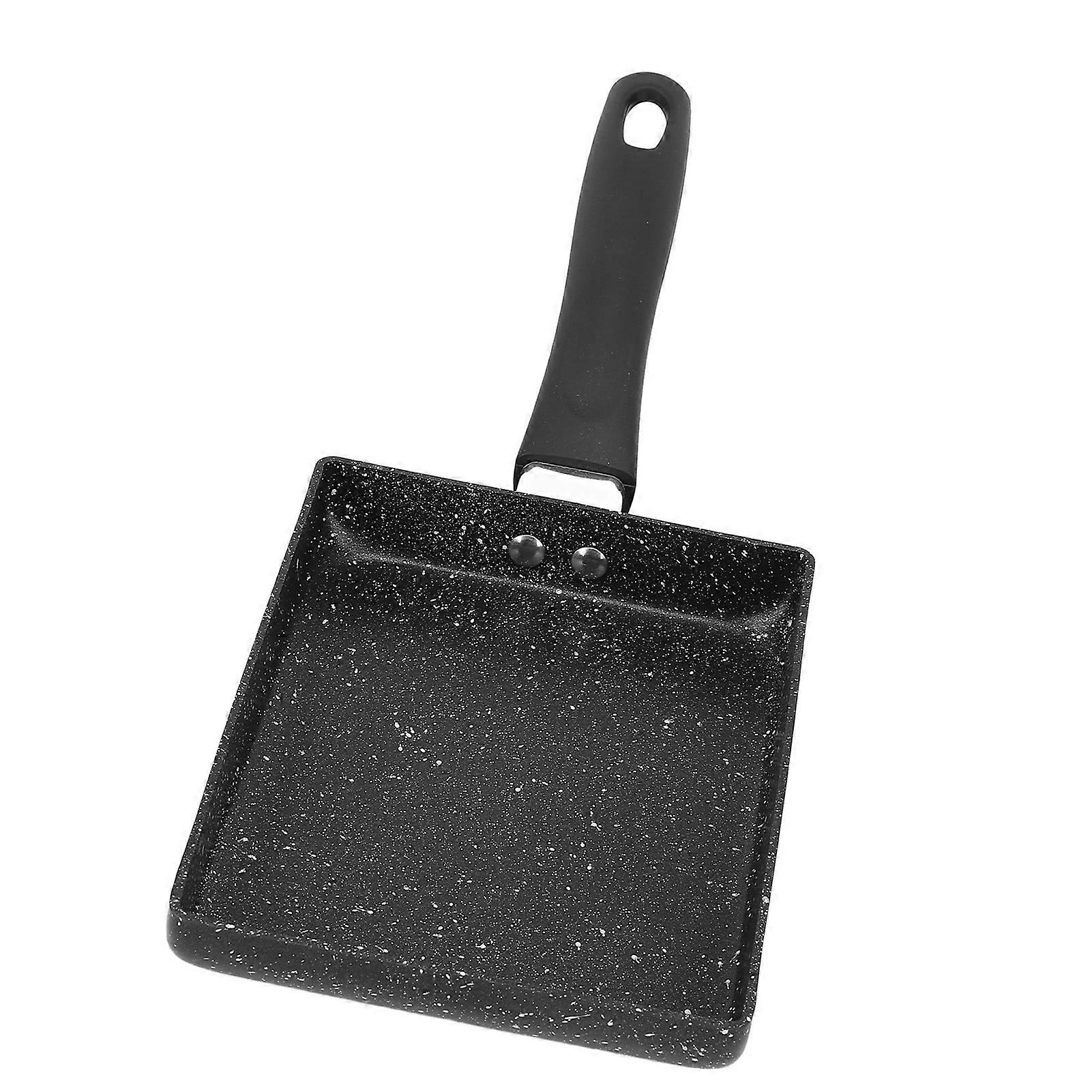 Non Stick Frying Pan with Handle Rectangle Cooking Pan Multifunctional Cookware for Egg Roll Pancake Large 15x19cm 