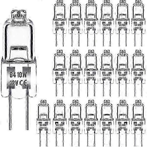 Confezione da 20 lampadine alogene G4 bianche calde da 10 W 12 V