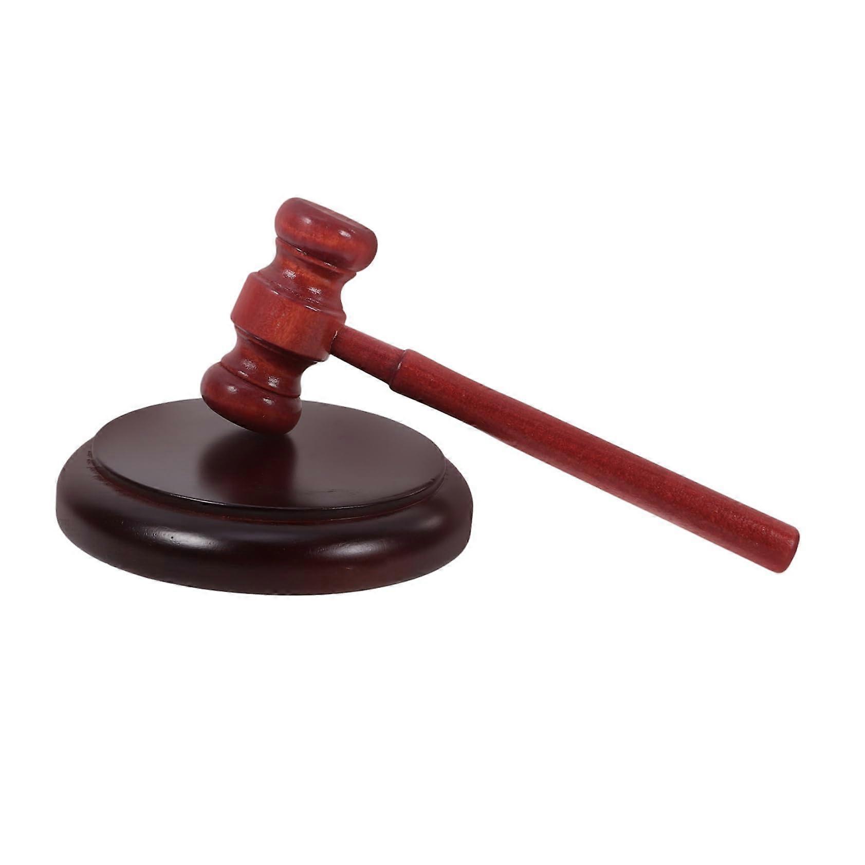 Handheld Judge Gavel Judge Lawyer Student Tool Wooden Gavel with Hammer Holder and Stand