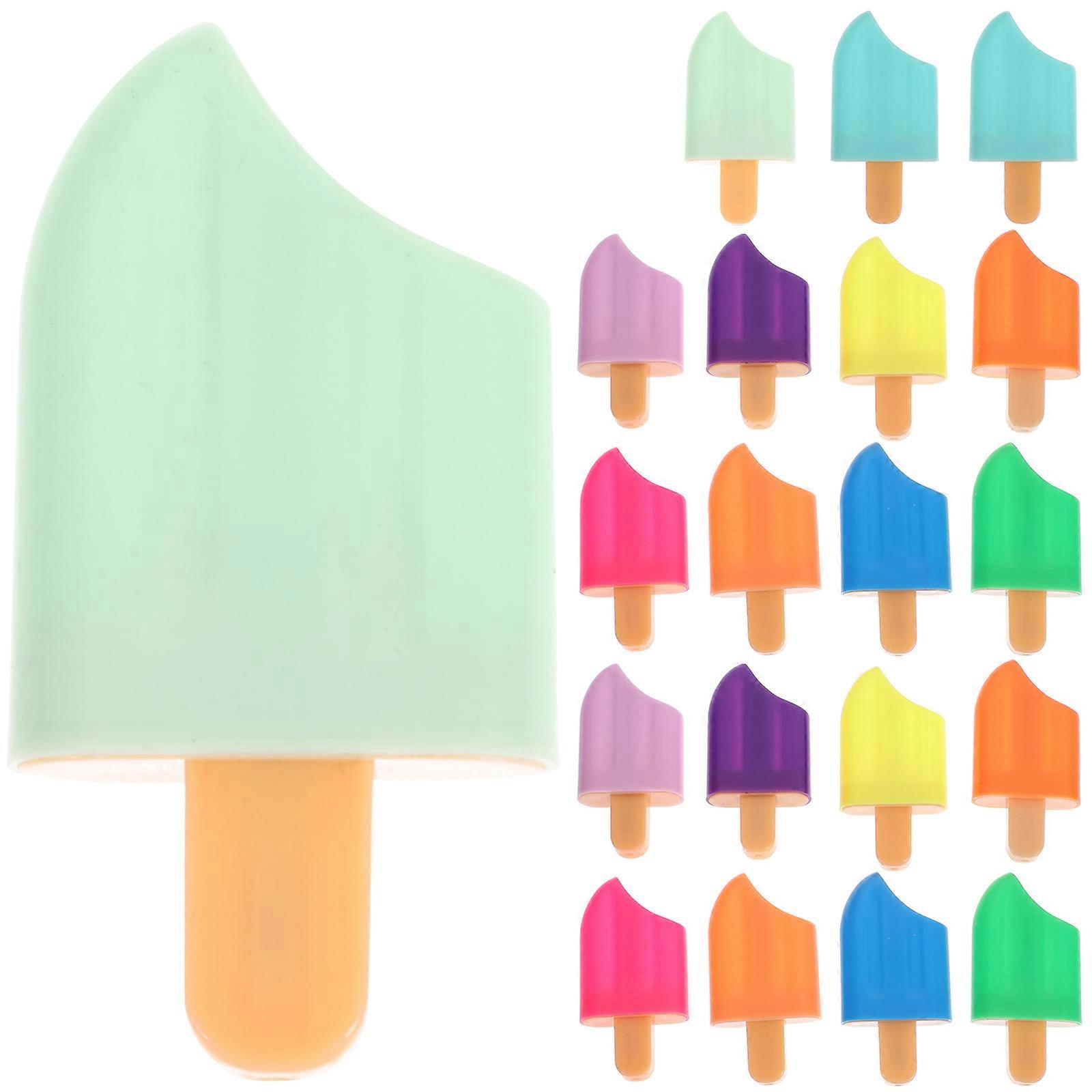 20 Pcs Creative Fluorescent Liquid Markers Popsicle Highlighters for Students Assorted Pens for Note Taking Schoolwork Office Use