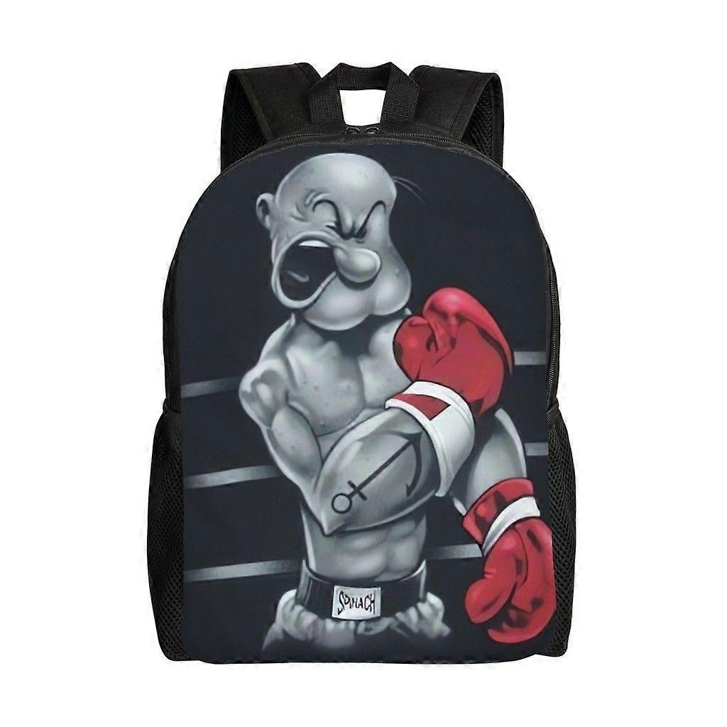 פופאי המלח תיק גב רב תכליתי רחיץ בסגנון מזדמן בית ספר סטודנט תרמיל טרנדי בד אוקספורד תיק מחשב יוניסקס-hk4388