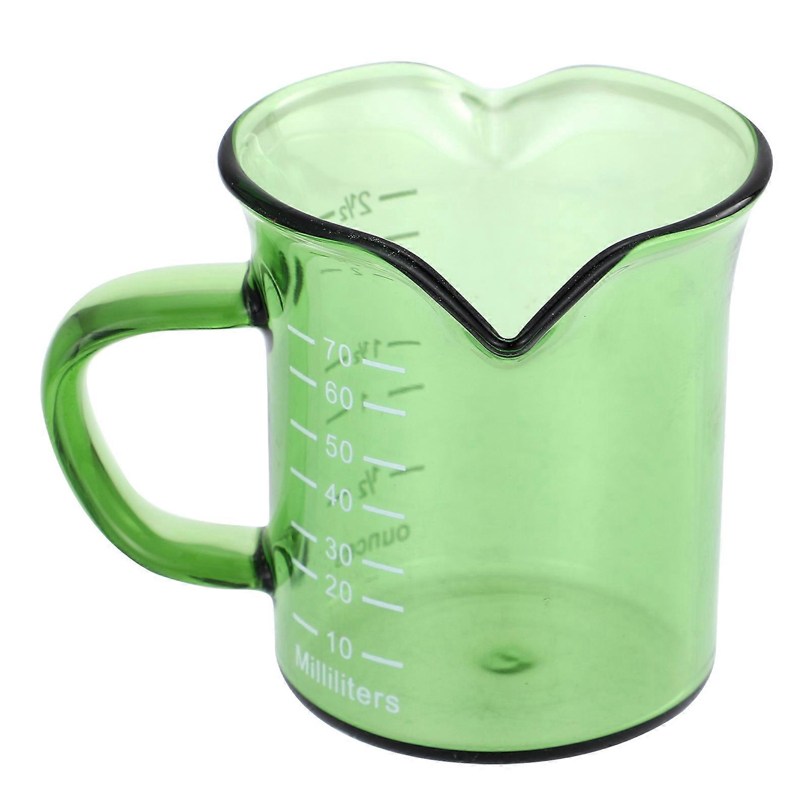 Double Spout Glass Measuring Cup for Coffee and Milk, Easy to Clean and Carry, Ideal for Latte Art and Home Use
