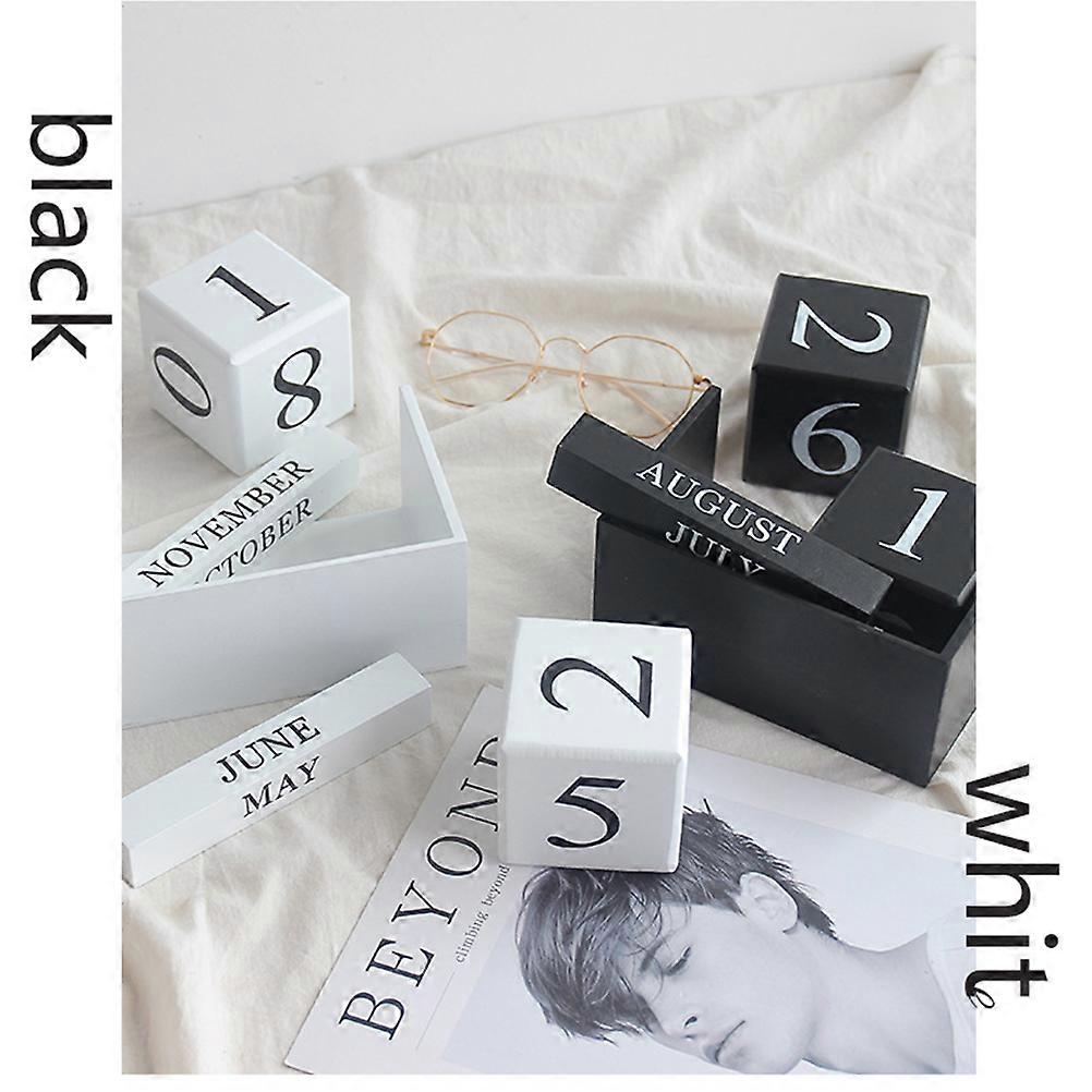 تقويم مكتب يومي تصميم إبداعي صيني خشب التنوب دليل تاريخ تغيير ديكور مكتب مستطيل أبيض 10.00X15.50X7.50CM 1 مجموعة