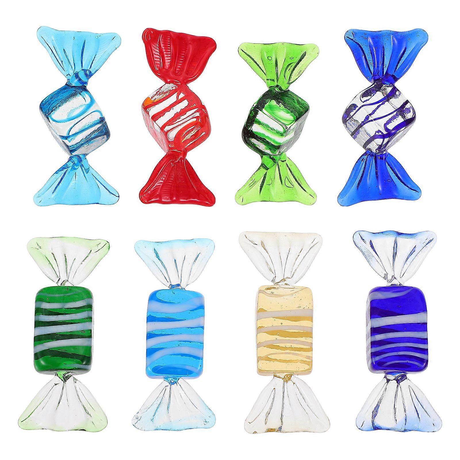8st Färgglada godisprydnader Skrivbord Glas Godis Ornament Heminredning