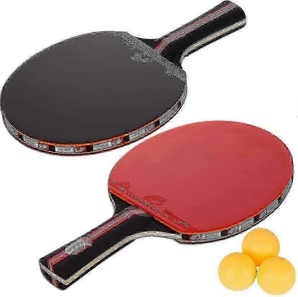 Table Tennis Set With Carry Bag - 2 Table Tennis Bats + 3 Ping Pong Balls For Trainers, Amateurs, Beginners,expert