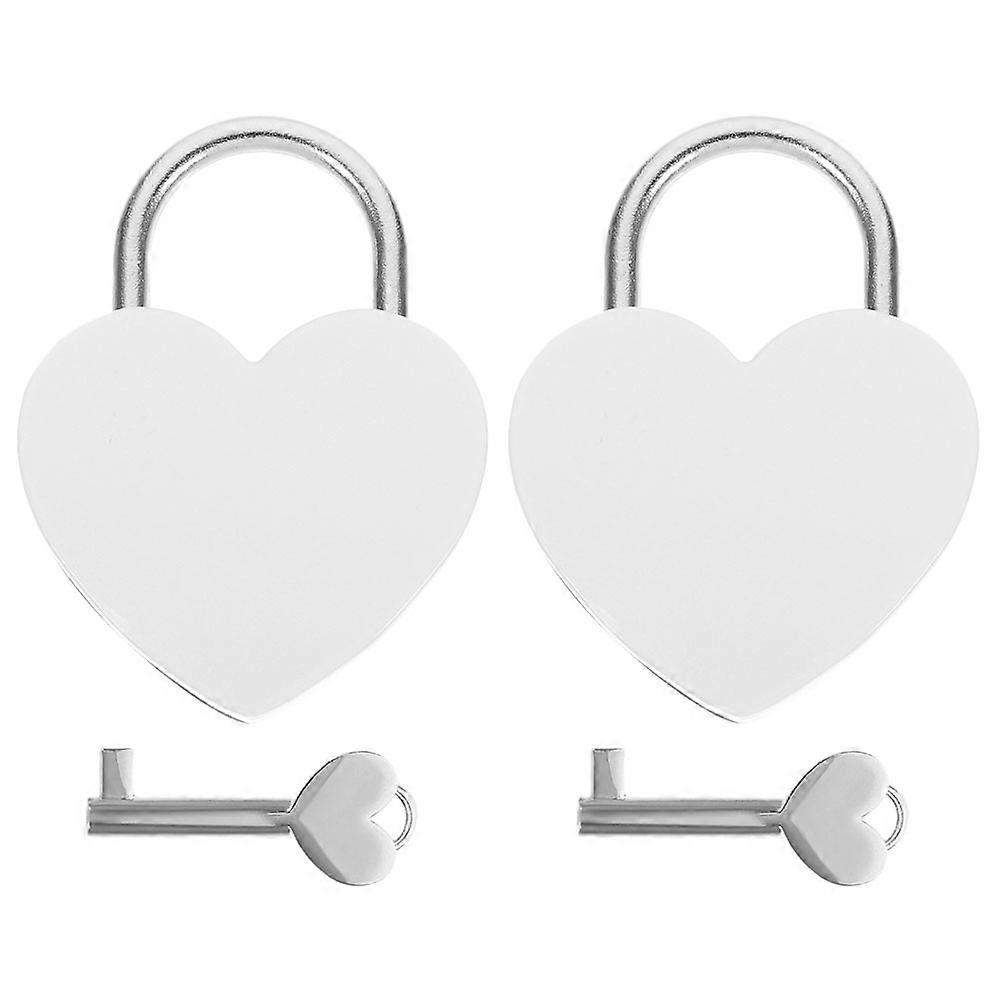 Heart Locks Decorative Padlock For Luggage Suitcase Travel Use Security 2Sets