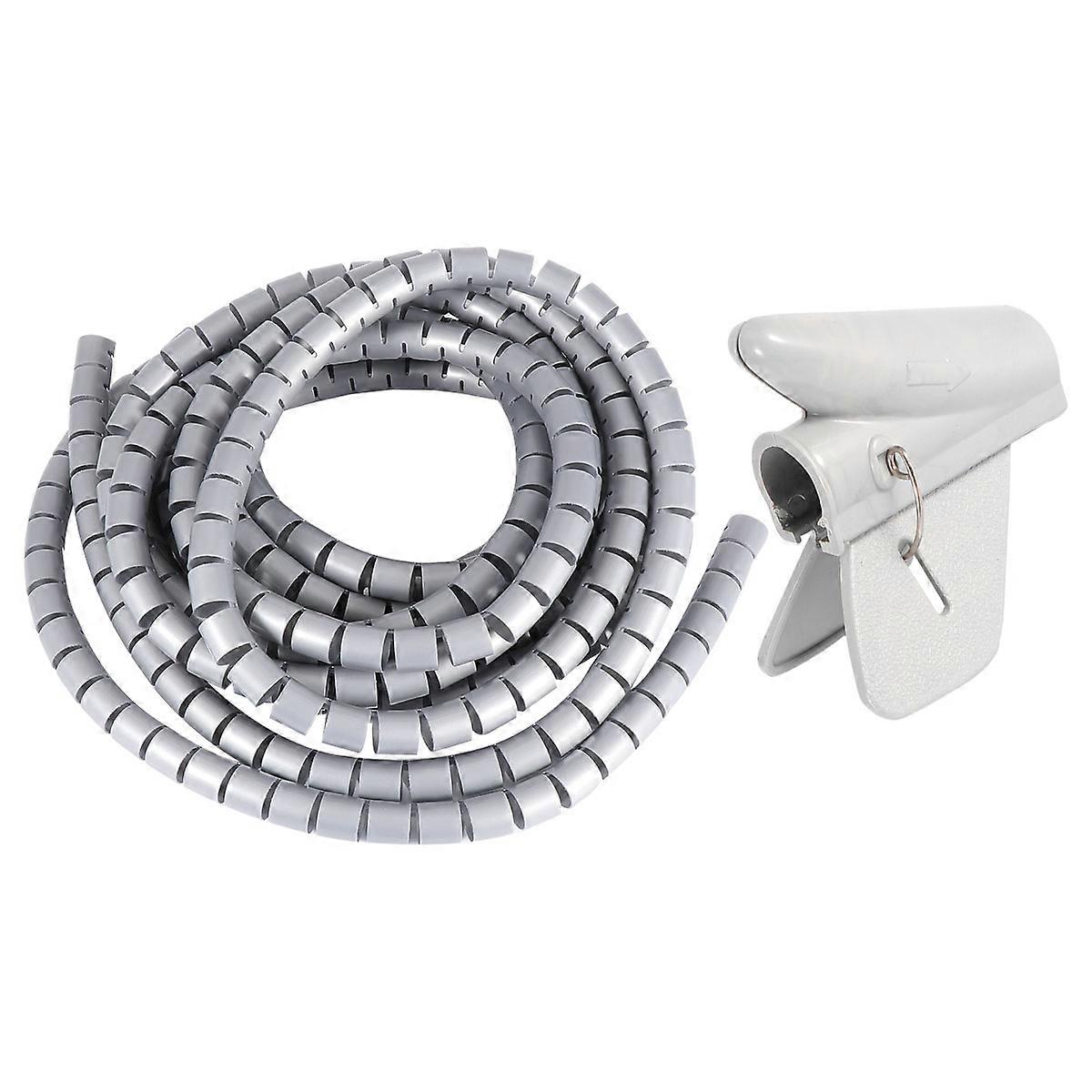 Flexible Spiral Cable Organizer Cord Protector for Tidy Desk Lightweight Grey Spiral Cable Management Pipe for Home Office Easy Storage and Use