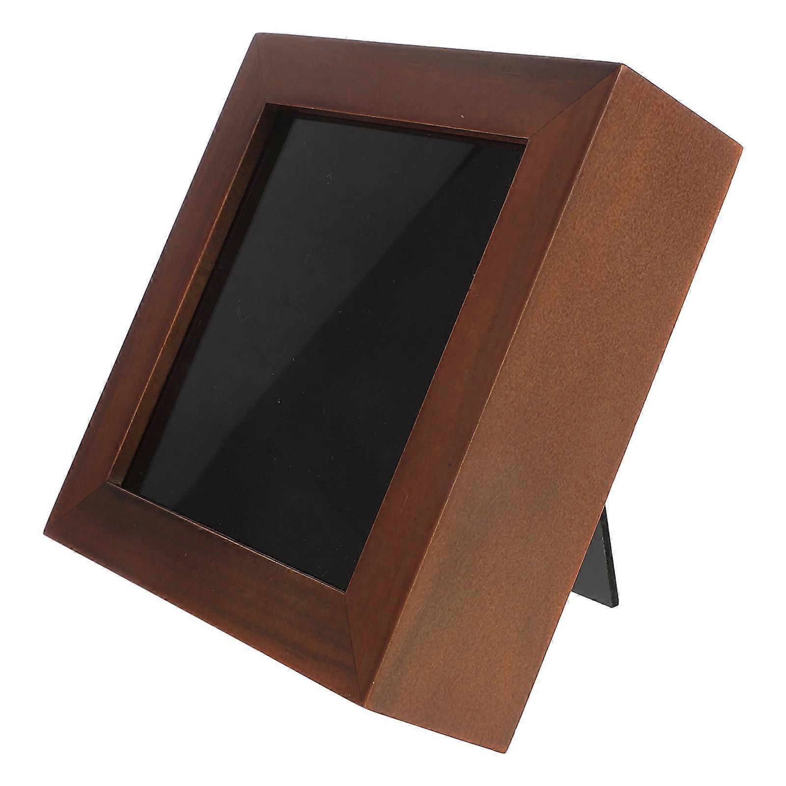 Wooden Display Box with Transparent Lid for Butterfly Specimens, Dried Flowers, Badges, Pins, and Jewelry Storage – Walnut Color
