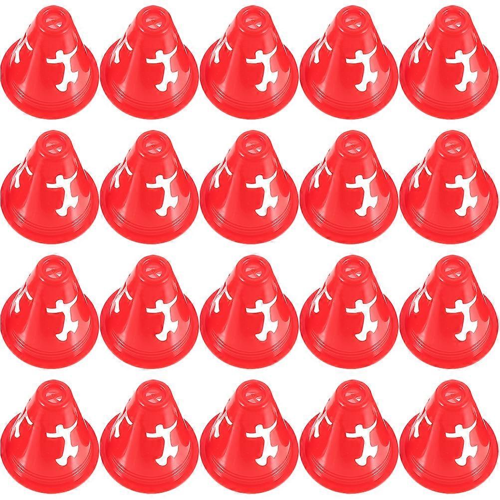 20pcs Small Soccer Cones for Football & Roller Skating Training – Red Practice Markers for Agility, Speed & Control Improvement in Outdoor Sports