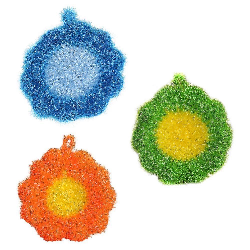3 pezzi di fiori strofinacci da tavola strofinaccio strofinaccio per lavaggio domestico scrubber