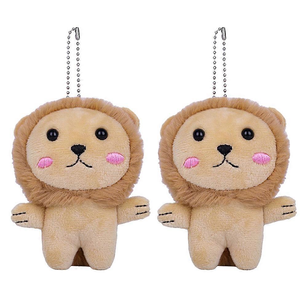 Plush Toy Cute Design Key Decoration Kids Keychain Gifting Occasions 2Pcs
