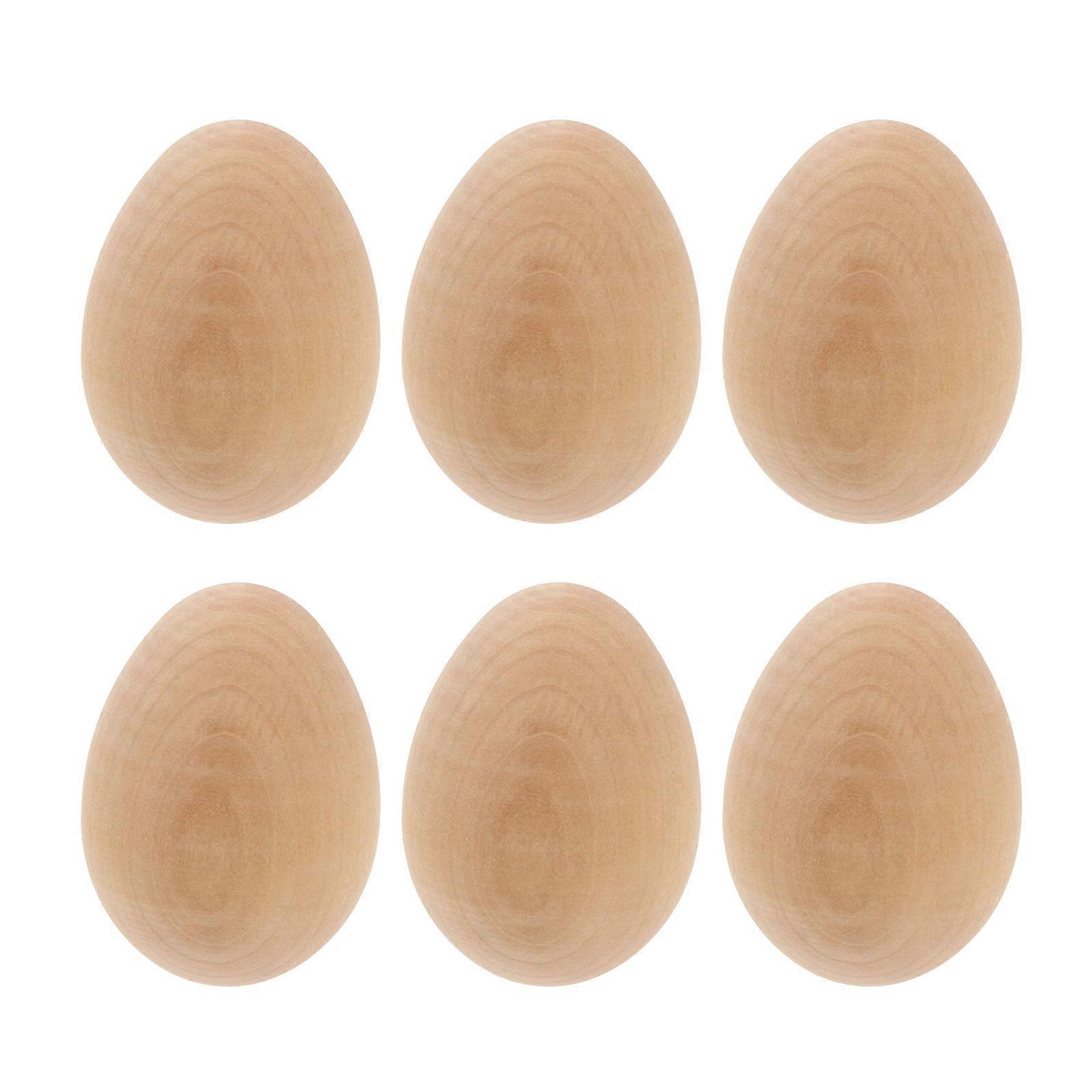 1 Set Unfinished Wooden Easter Eggs for DIY Crafts, Blank Wood Ornaments for Painting and Coloring Projects, Safe Natural Wood Material