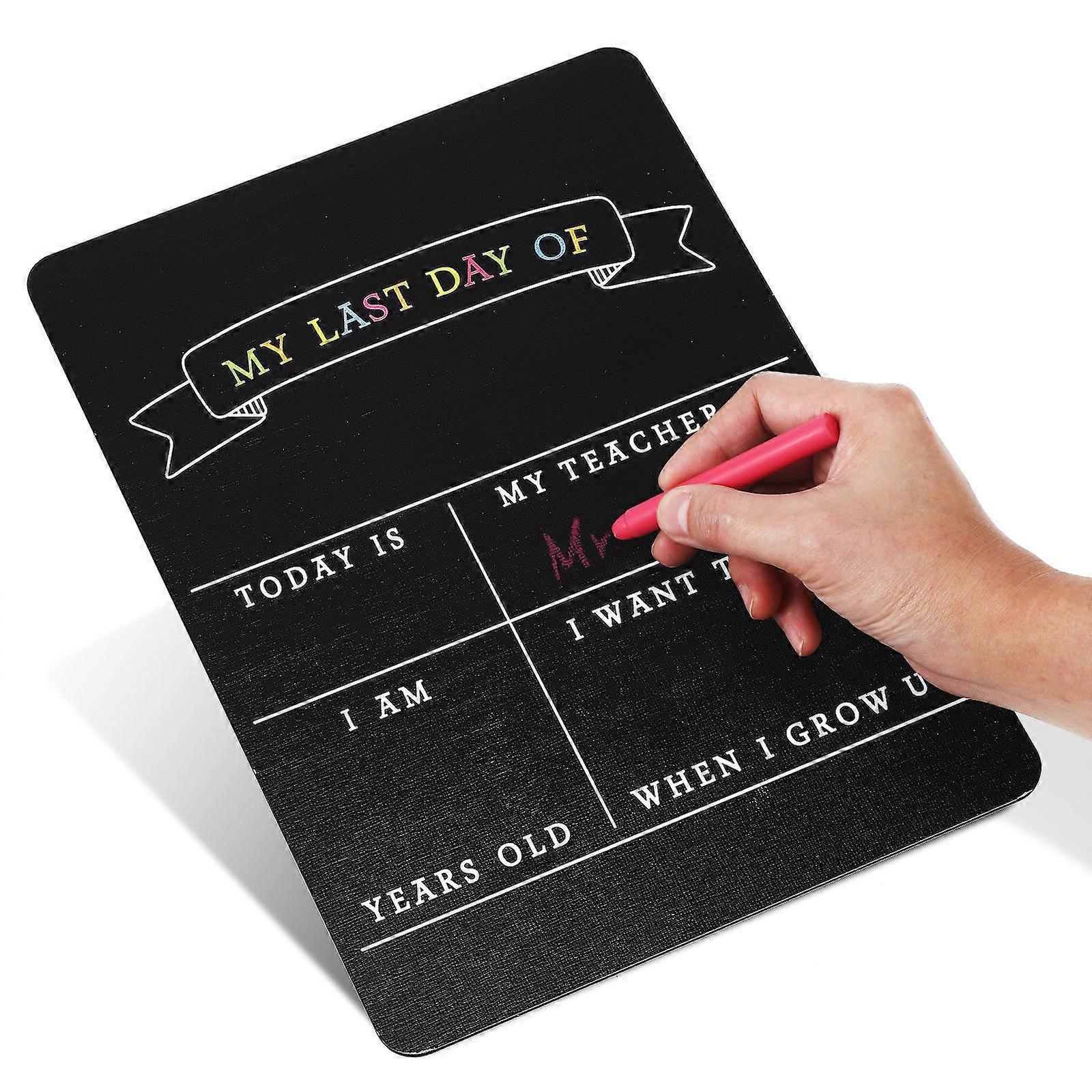 Double Sided First Day Board Writable Sign Dry Erase Marker Classroom Message Chalkboard Setting Academic Tracking