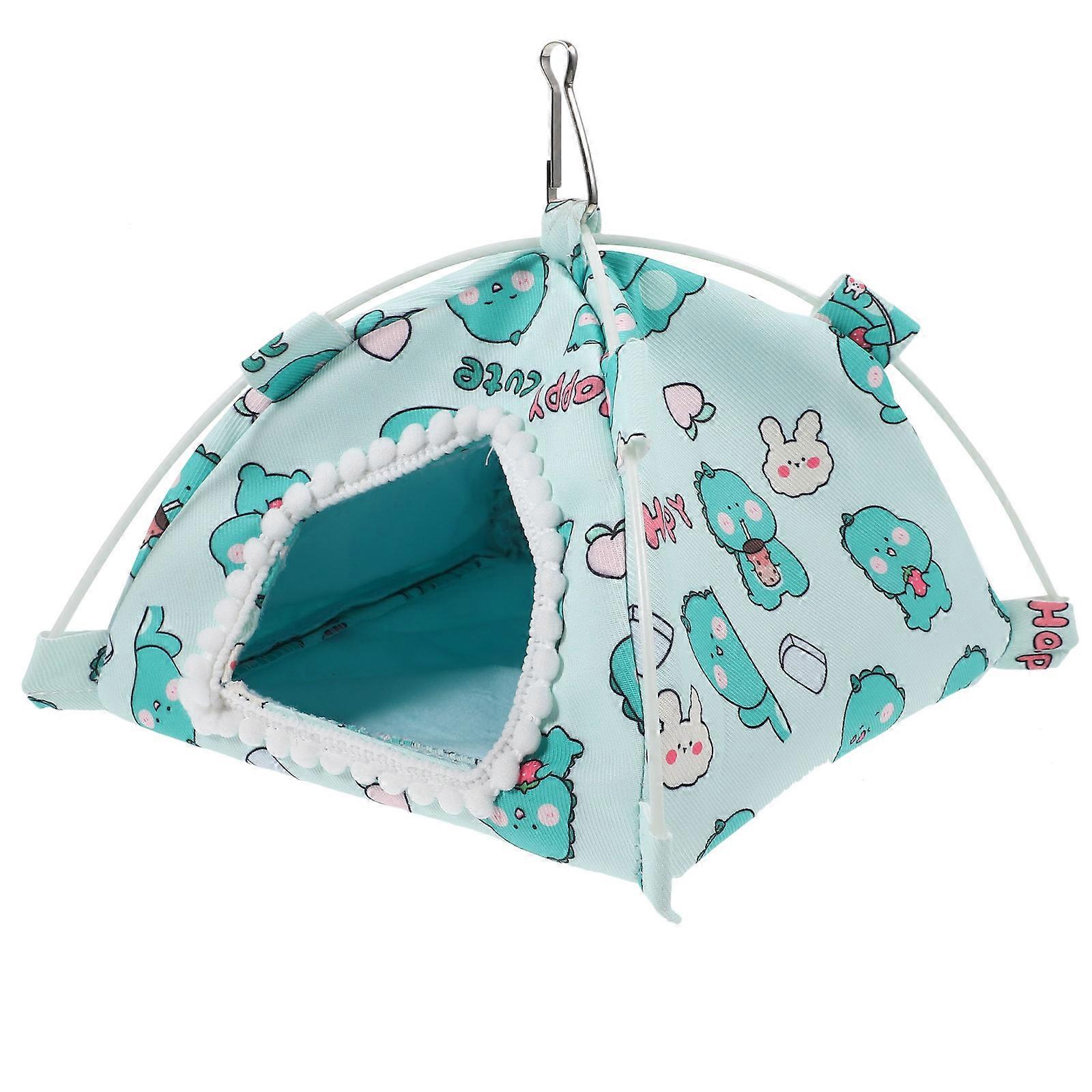 Hamster Bed Small Pet Tunnel Ferret Plush Tent Indoor Use Light Green 17.50X17.50X12.00CM Sleeping Spot 1Pack