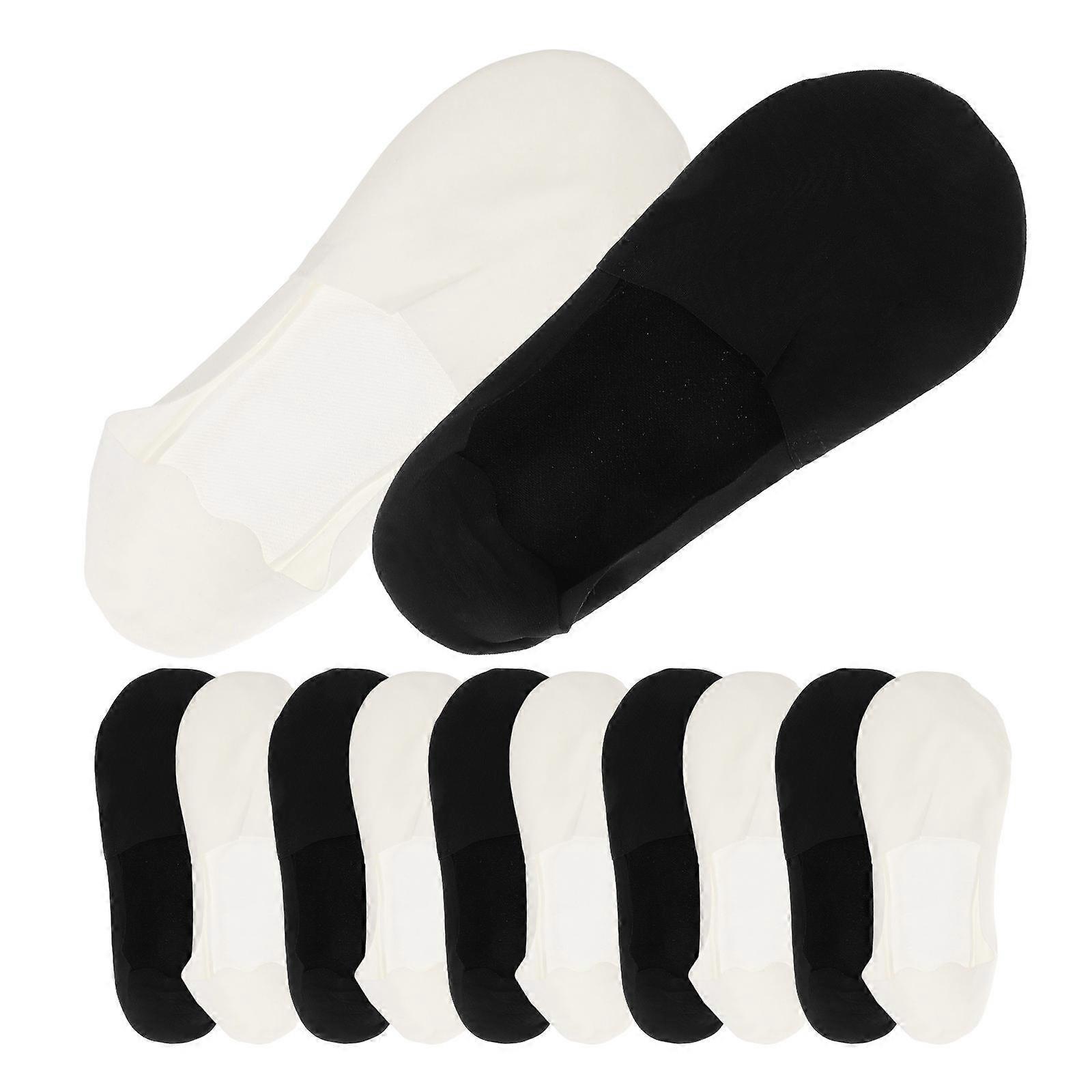 Invisible Socks With Heel Grips Low-Cut Liners Non Slip Hidden Design 6Pairs Black Breathable