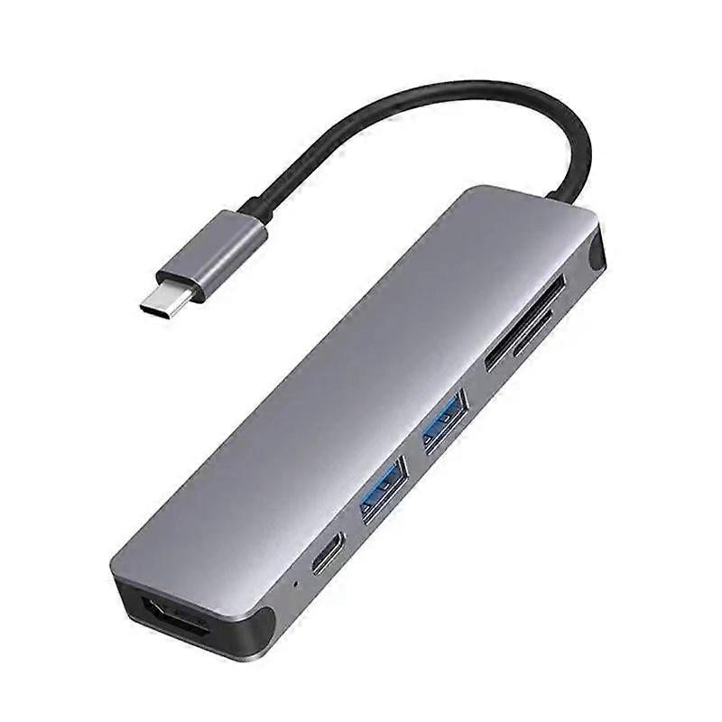 USB C Hub HDMI, USB C Dongle MacBook Pro Adapters with 100W PD, 6 in 1 USB C Adapter 4K USB-C to HDMI, Gray
