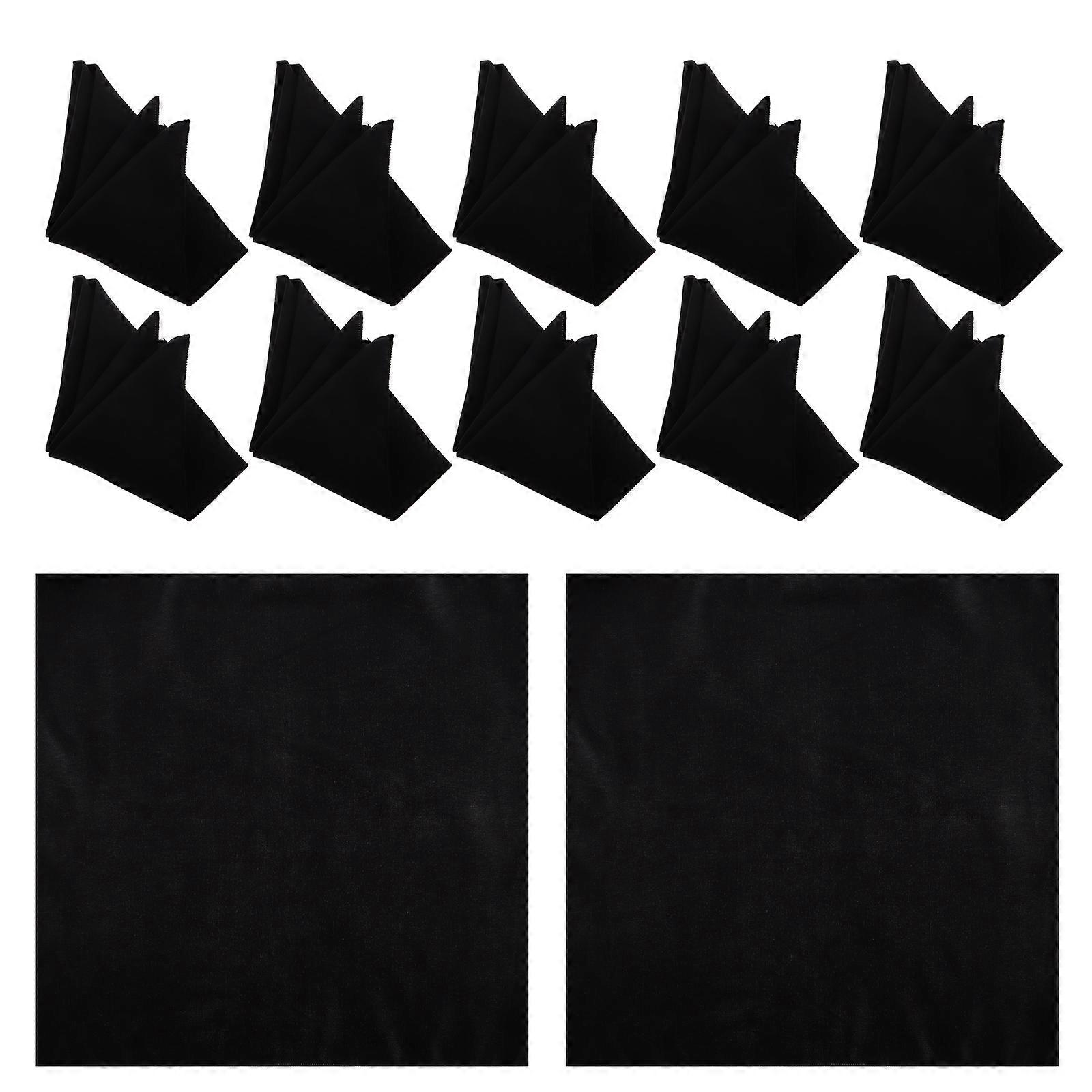 Black Dinner Napkins Cloth 12Pcs Polyester Kitchen Cloth for Elegant Decor Use