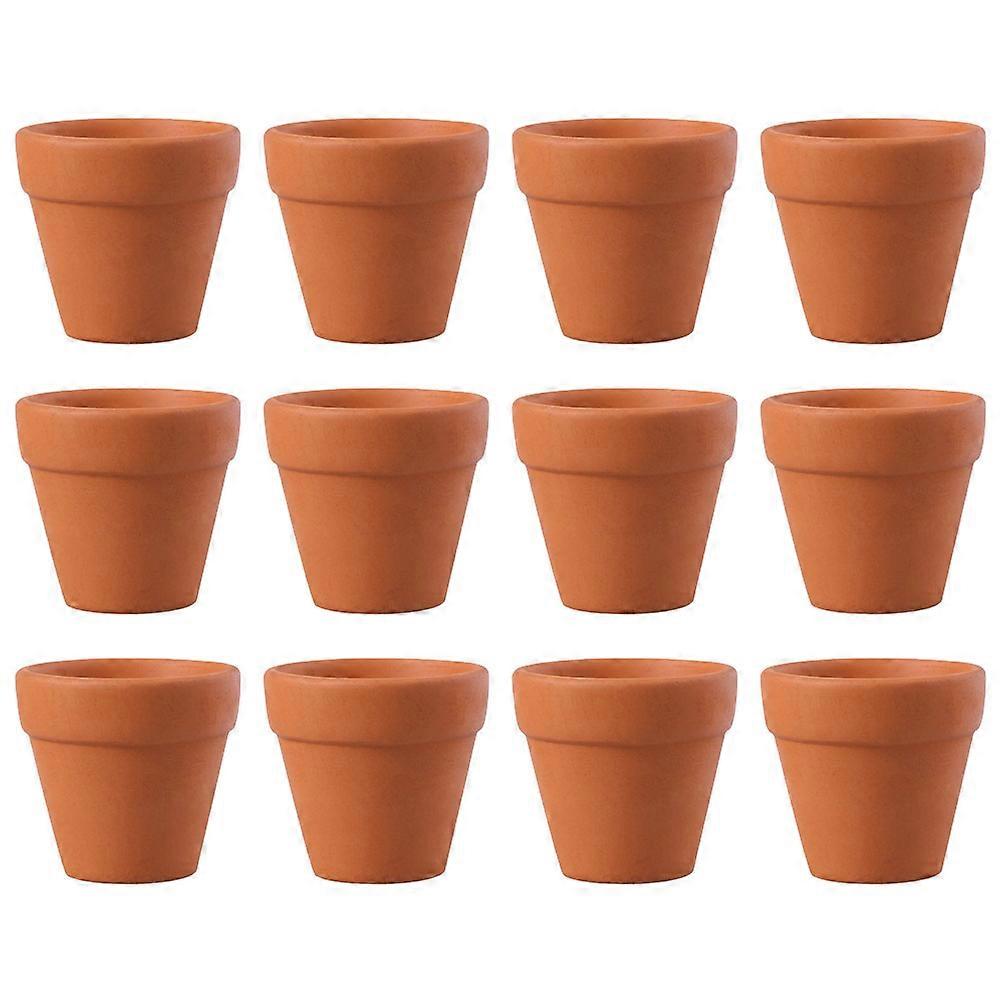 12pcs Small Terracotta Pots with Drainage Holes, Mini Clay Planters for Succulents, Cacti & Flowers, Rustic Aesthetic, Compact Lightweight for Home &