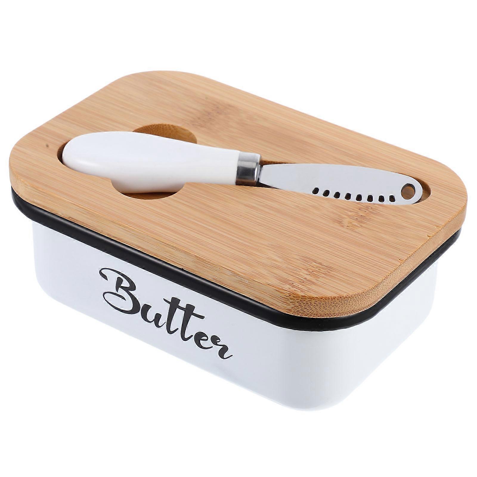 Vintage Butter Dish Iron Freshness Preservation Rectangular Families 1Pack