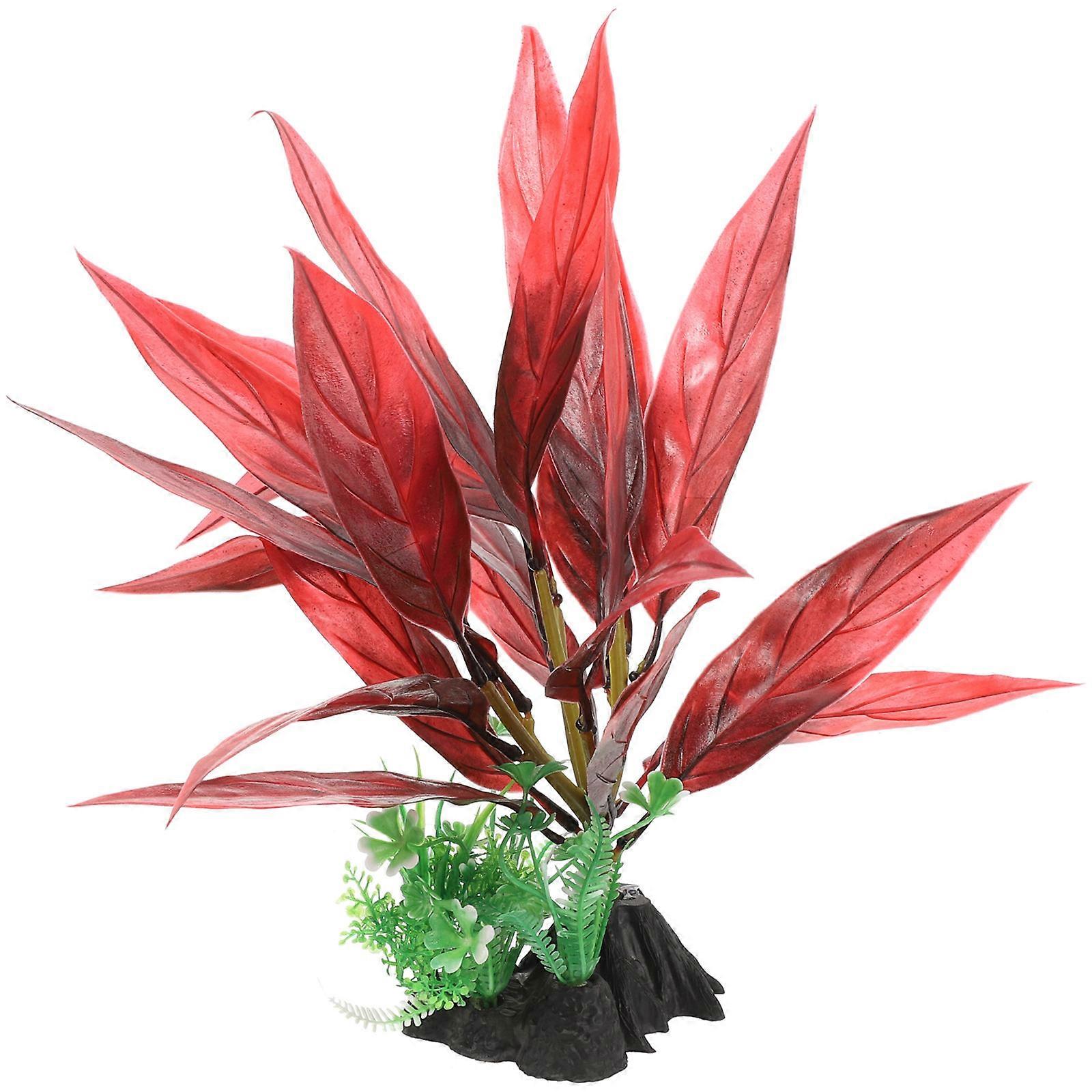 Aquarium D茅 Plastic Plants Lifelike Plant Shape Realistic Design 30x13cm Fish Hiding Place 1Pcs