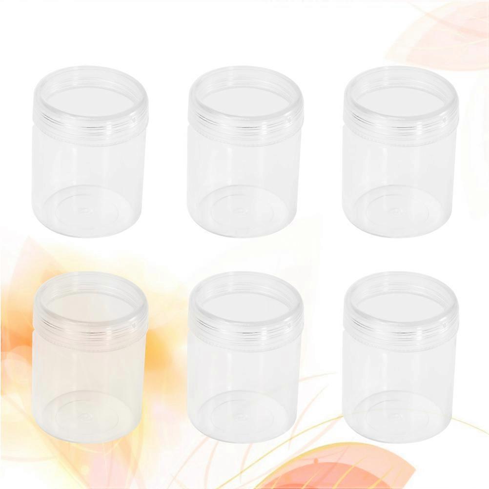 Small Bottles with Lids Round Sub-Bottles Portable Cream Travel Boxes Transparent Mini Containers Solid Storage Cosmetic Sample Bottles 6 Pcs