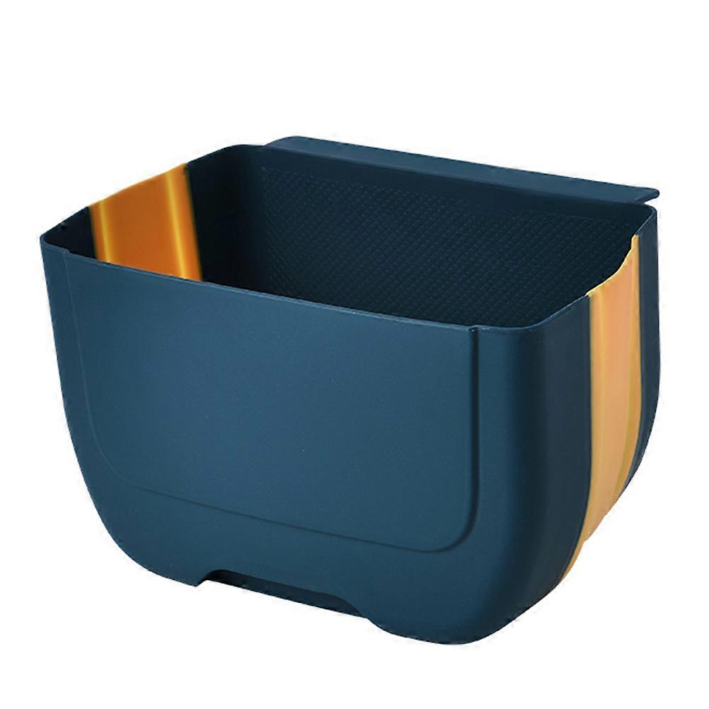 Hanging Rubbish Bin Wall-Mounted Kitchen Trash Can Blue 25x15cm Rectangular 1Pcs