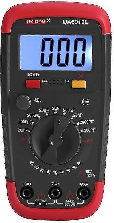 Digital Capacitance Meter, Capacitor Pro Tester 0.1pF - 20000uF with LCD Backlight Max 1999 Display