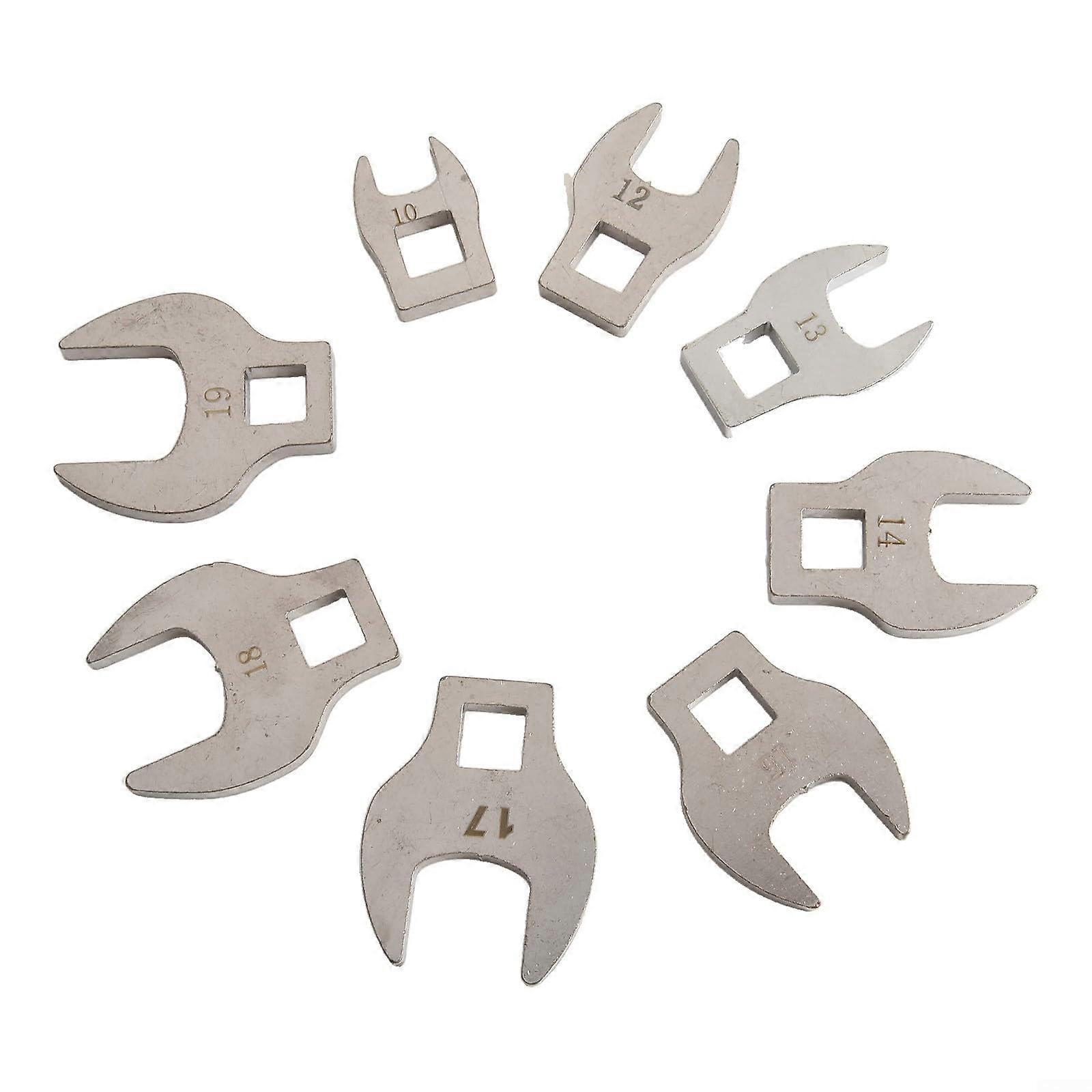 3/8' Drive 8 Piece Crowfoot Wrench Set for Tight Space Applications Moving Open Ratchet Wrench with Interchangeable Heads