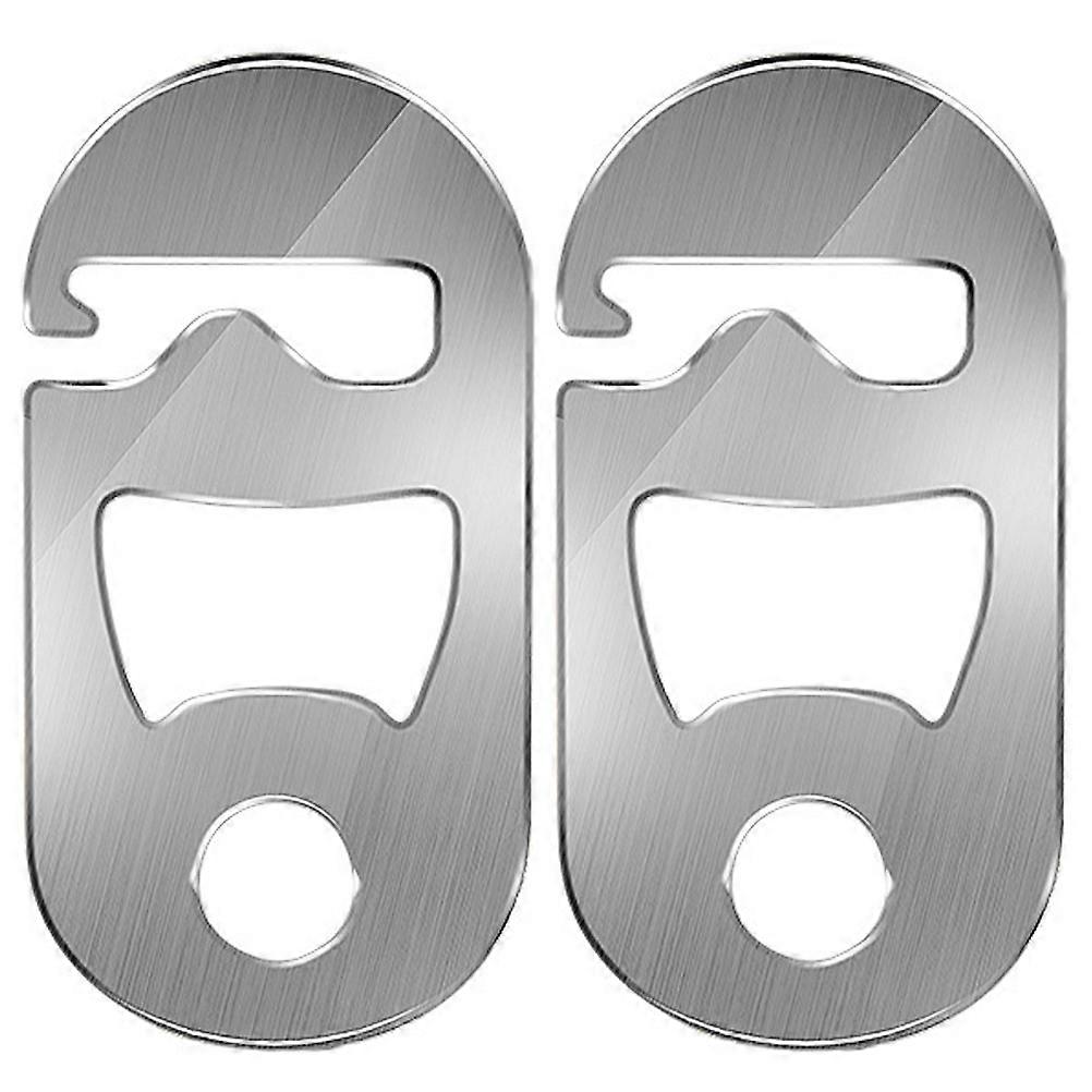 Camping Rope Buckle Compact Style Stainless Steel Tent Fixing Picnics 2.8×1.4×0.1in 2Pcs