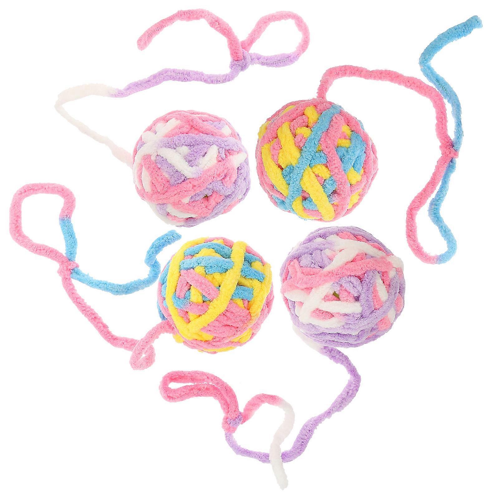 Durable Cat Scratching Balls Set of 4 Interactive Claw Grinding & Play for Kittens and Indoor Cats Furniture Protector Toys