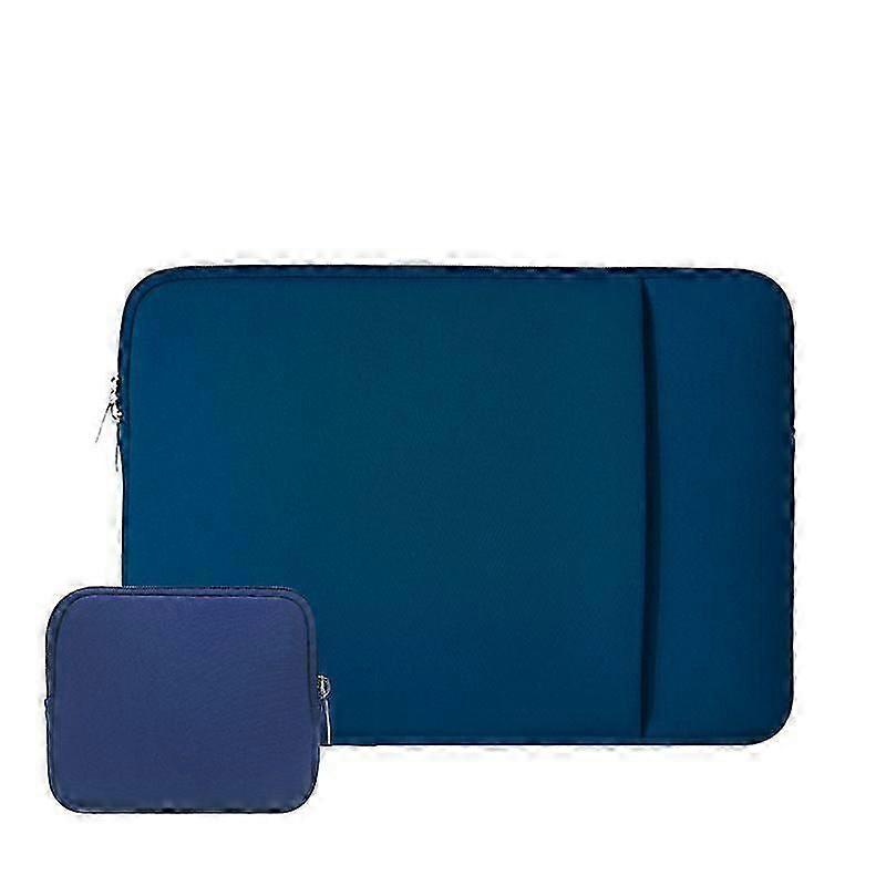 Capa para Laptop de 15,6 Polegadas com Zíper Acolchoado e Bolso Frontal e Bolsa de Acessórios Marinha