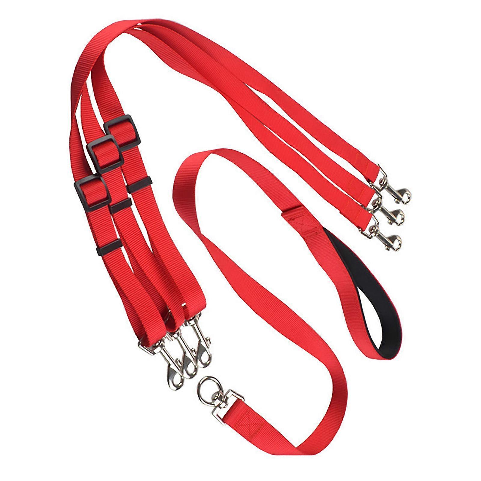 Dog Triple Head Leash Set with Adjustable One-to-Three Leash Nylon