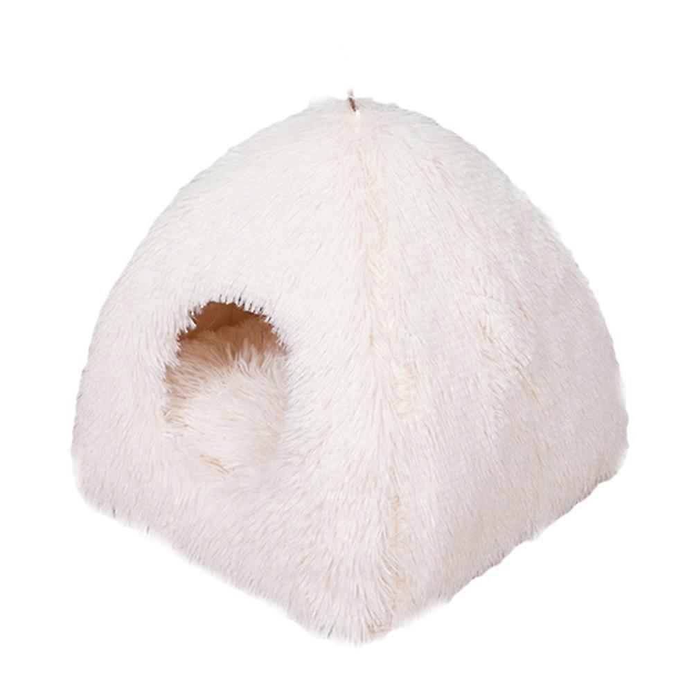 Kitten Bed Warm And Comfortable Cat Nest For Indoor Use 40X40X37CM White Color 1Pack