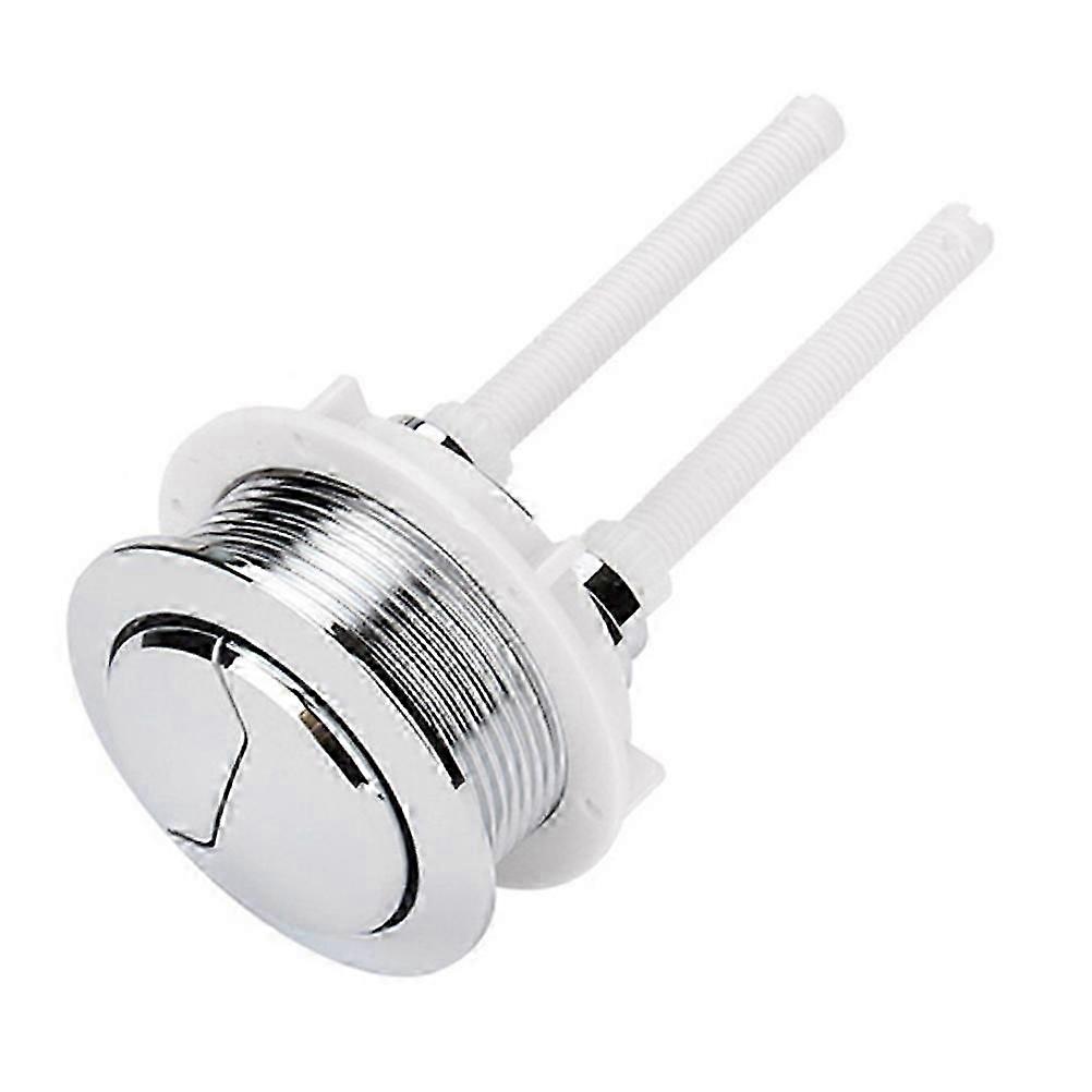 114mm Silver Dual Flush Toilet Water Tank Push Buttons Rods Round Button Switch