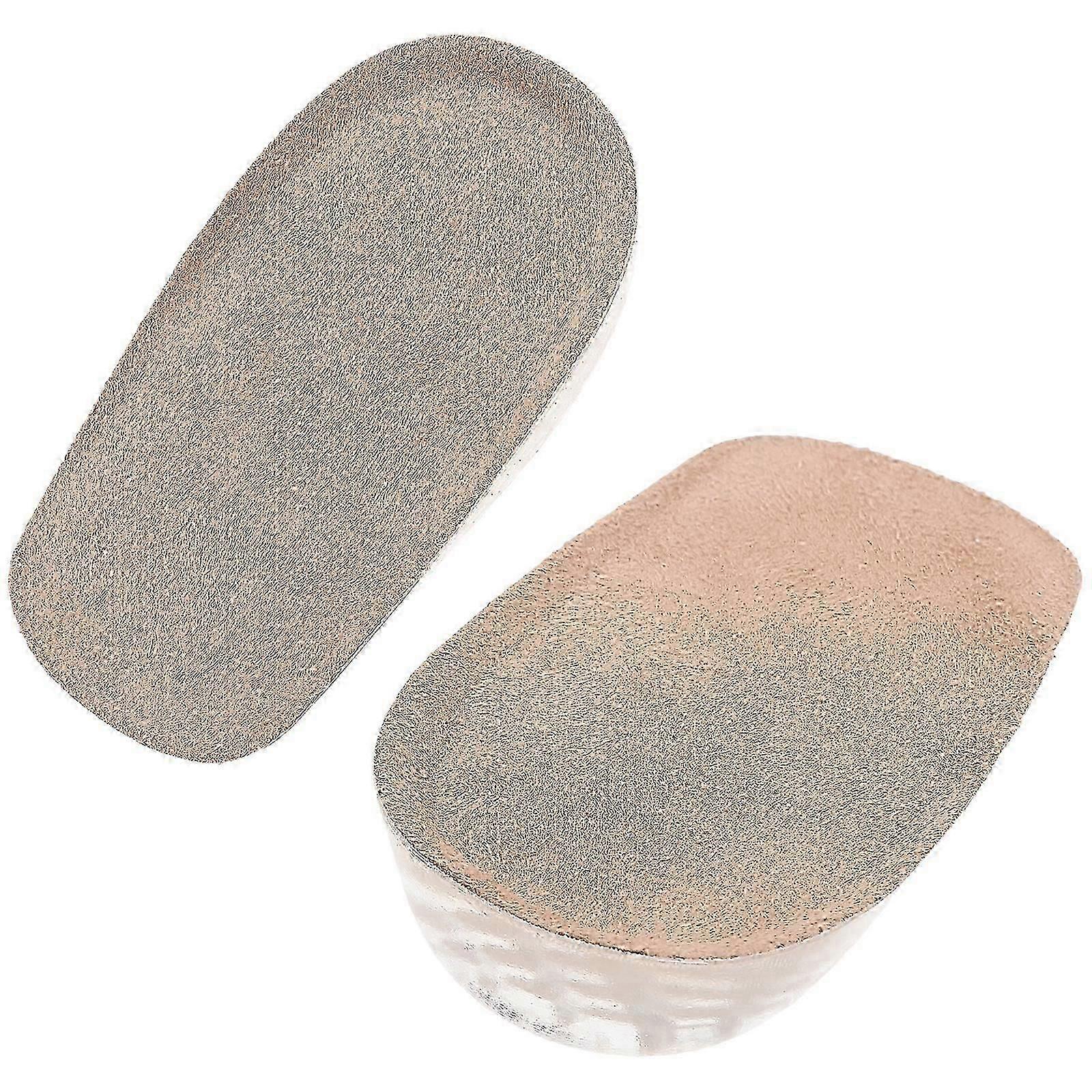 2cm Heightening Half Insole Invisibility Absorption Front Insole Shoe Pad Heelpiece Cushion Size S (Apricot)