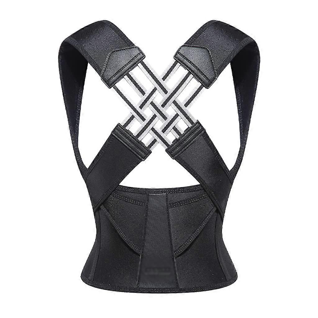 Adjustable Back Posture Corrector Belt for Women and Men, Prevents Slouching, Clavicle Support, Black, Size XL