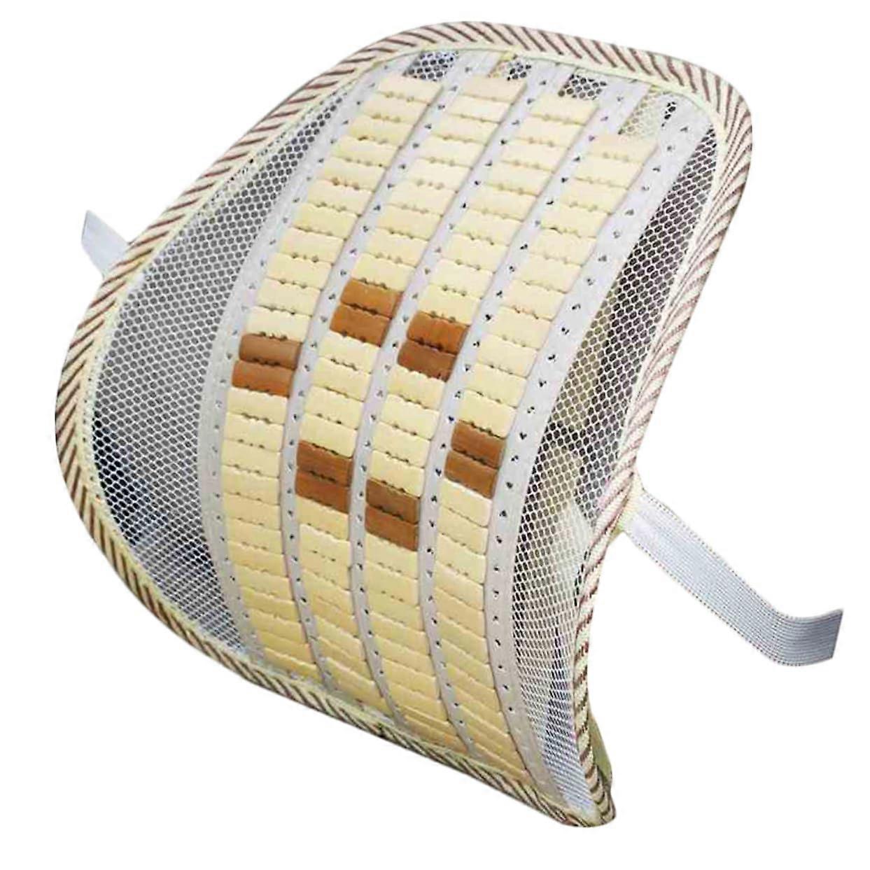 Back Cushion Support - Lumbar Support Cushion for Car Seat and Office Chair - Beige Wood Backrest Helper