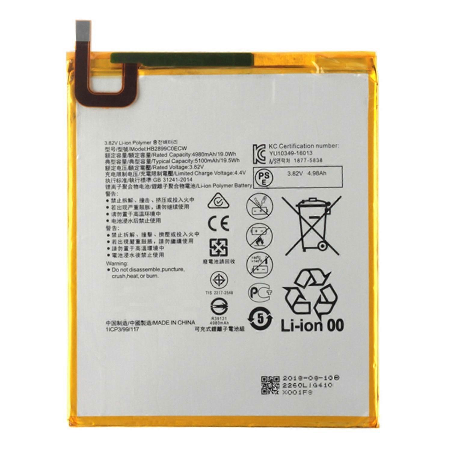 For Huawei MediaPad M3 8.4 3.82V 4980 mAh Rechargeable Li-ion Battery Replacement Part (Encode: