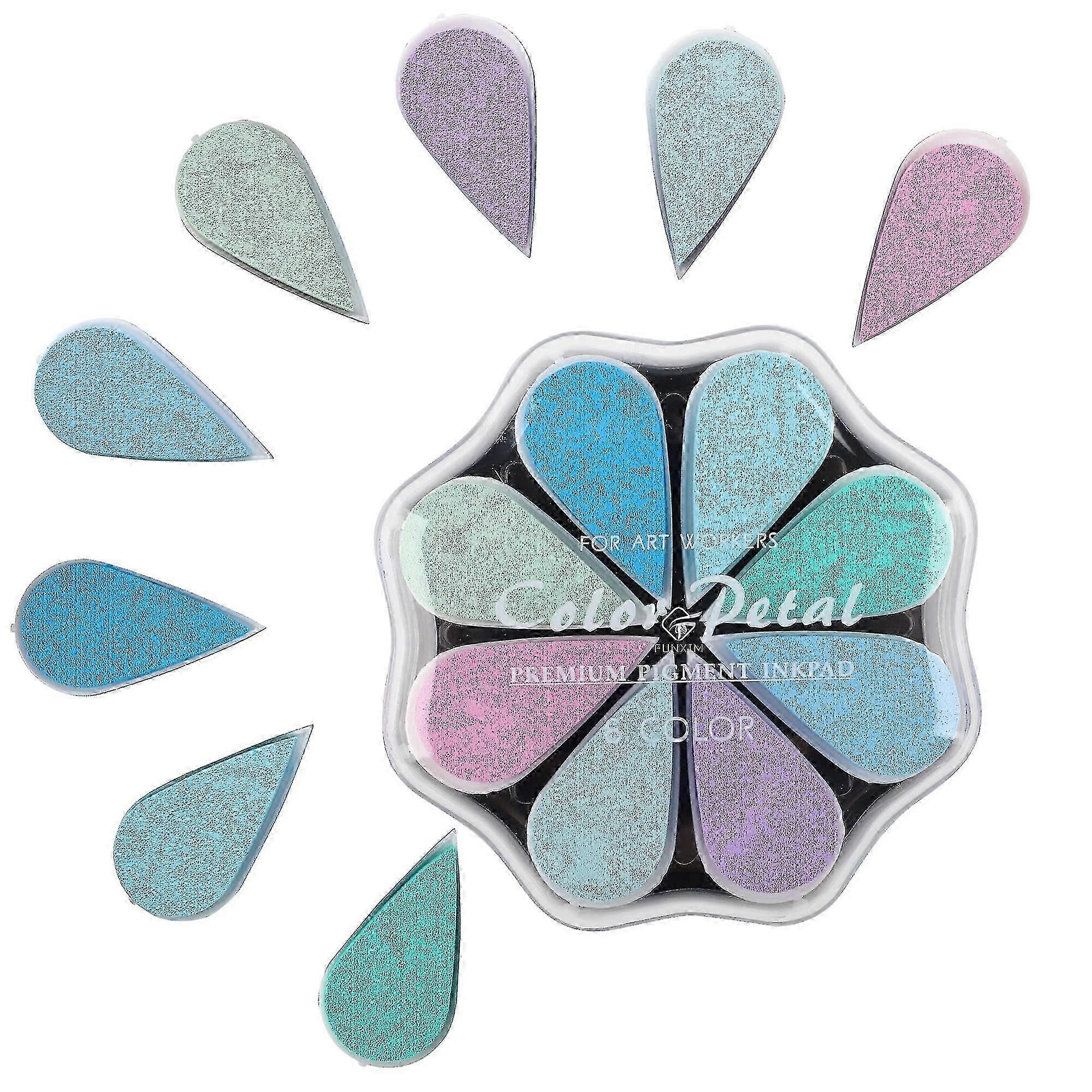 8-Petal Stamp Pad Set - Ink Pads for Paper & Fabric Crafting