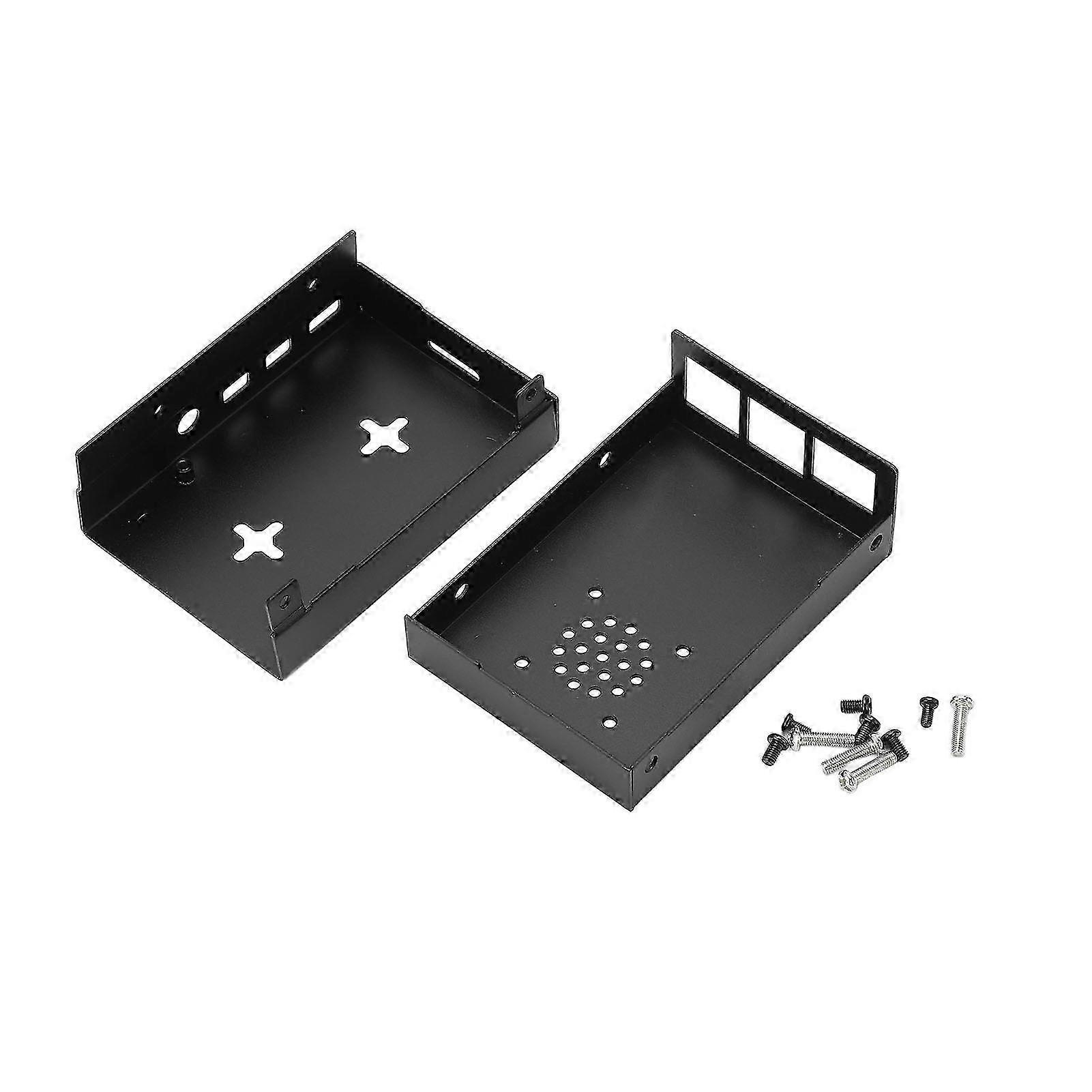 Protective Aluminum Alloy Case Enclosure for Raspberry Pi 4B - Black