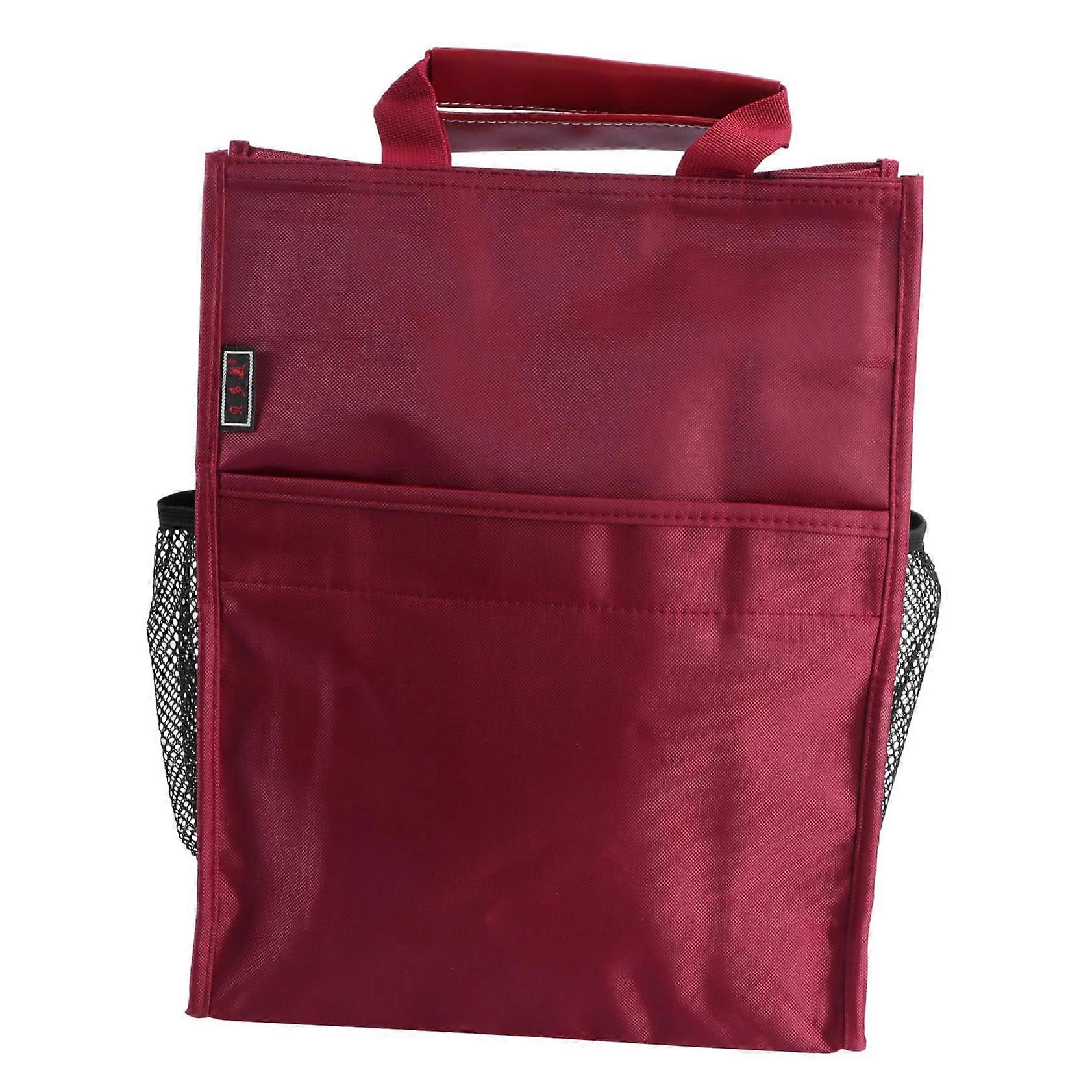 Portable Document Organizer With Zipper And Handle For Tutorials Large Capacity School And Office Red