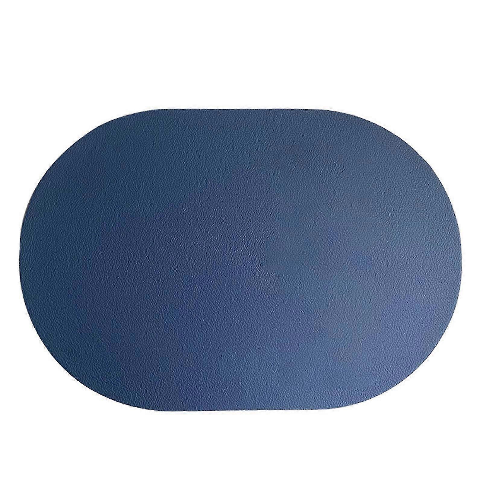Table Mat Non-slip Wipeable Faux Leather Oval Shape Insulation Pad for Dining Room