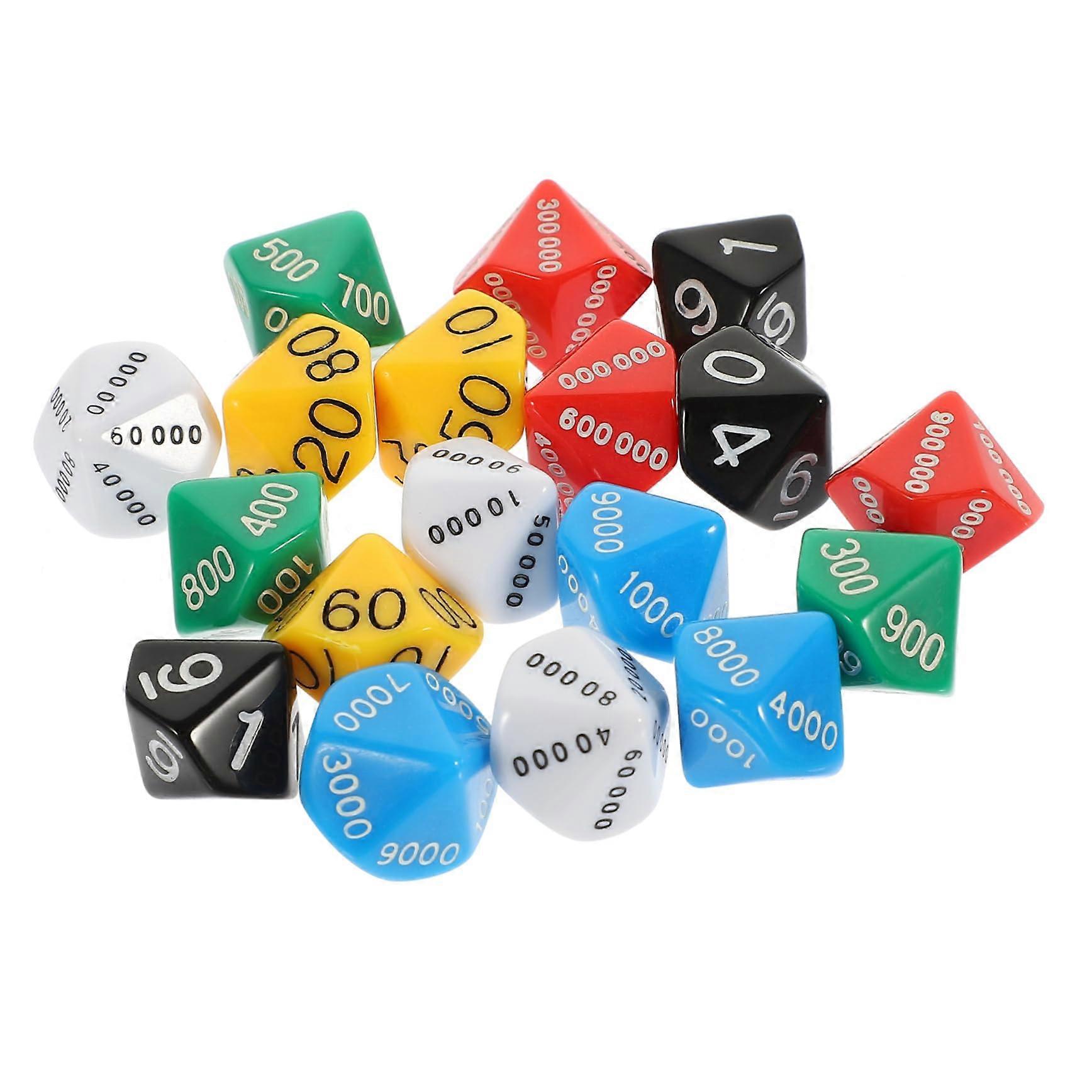 18 pieces of dice for party games, plastic game components