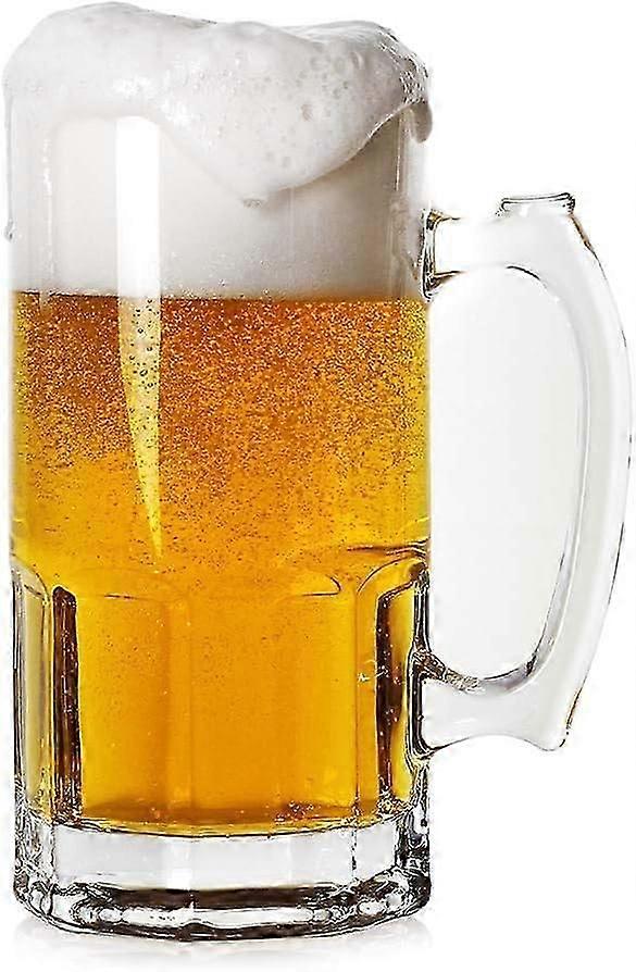 Style Extra Large 35 onces verre à bière, grand verre avec poignée, verre à bière Super allemand d’un litre (35 onces)